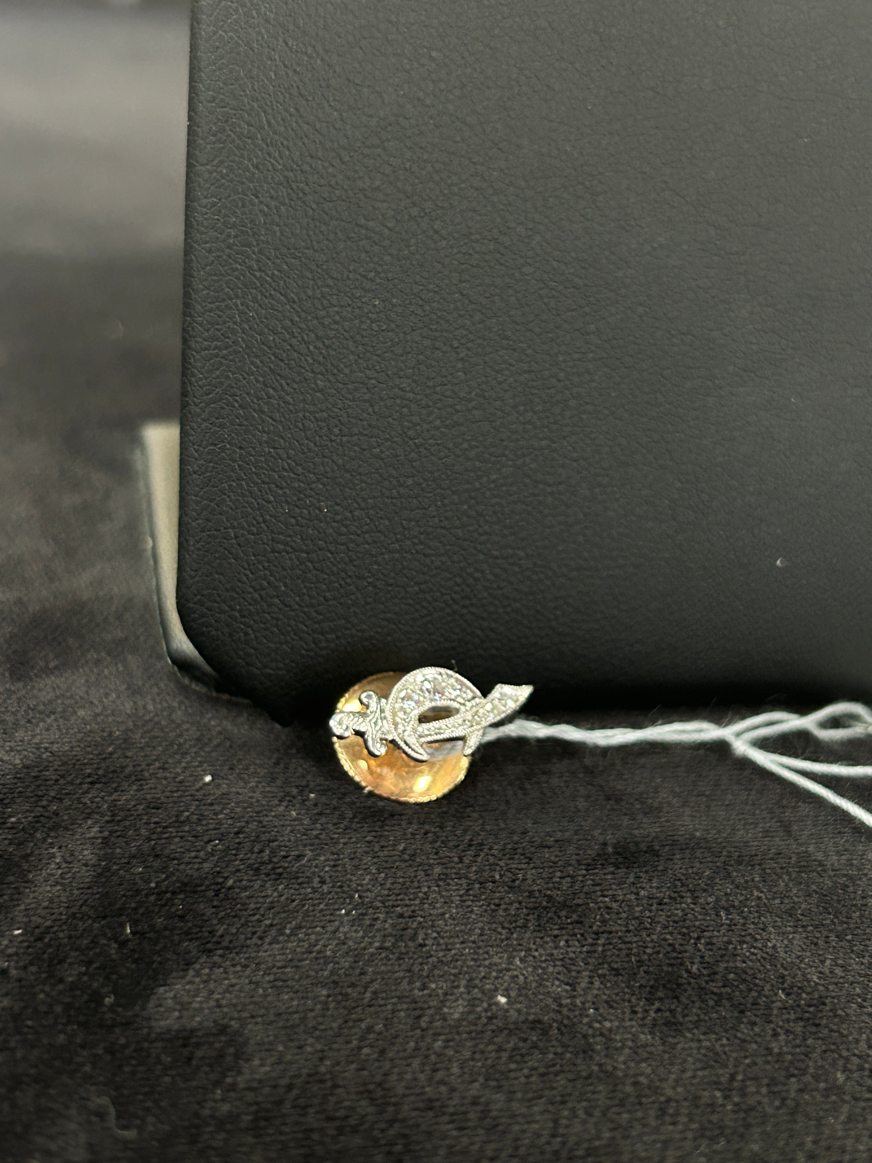 Masonic Shriners Sword 14kt Two- Toned Tie Tack Pin