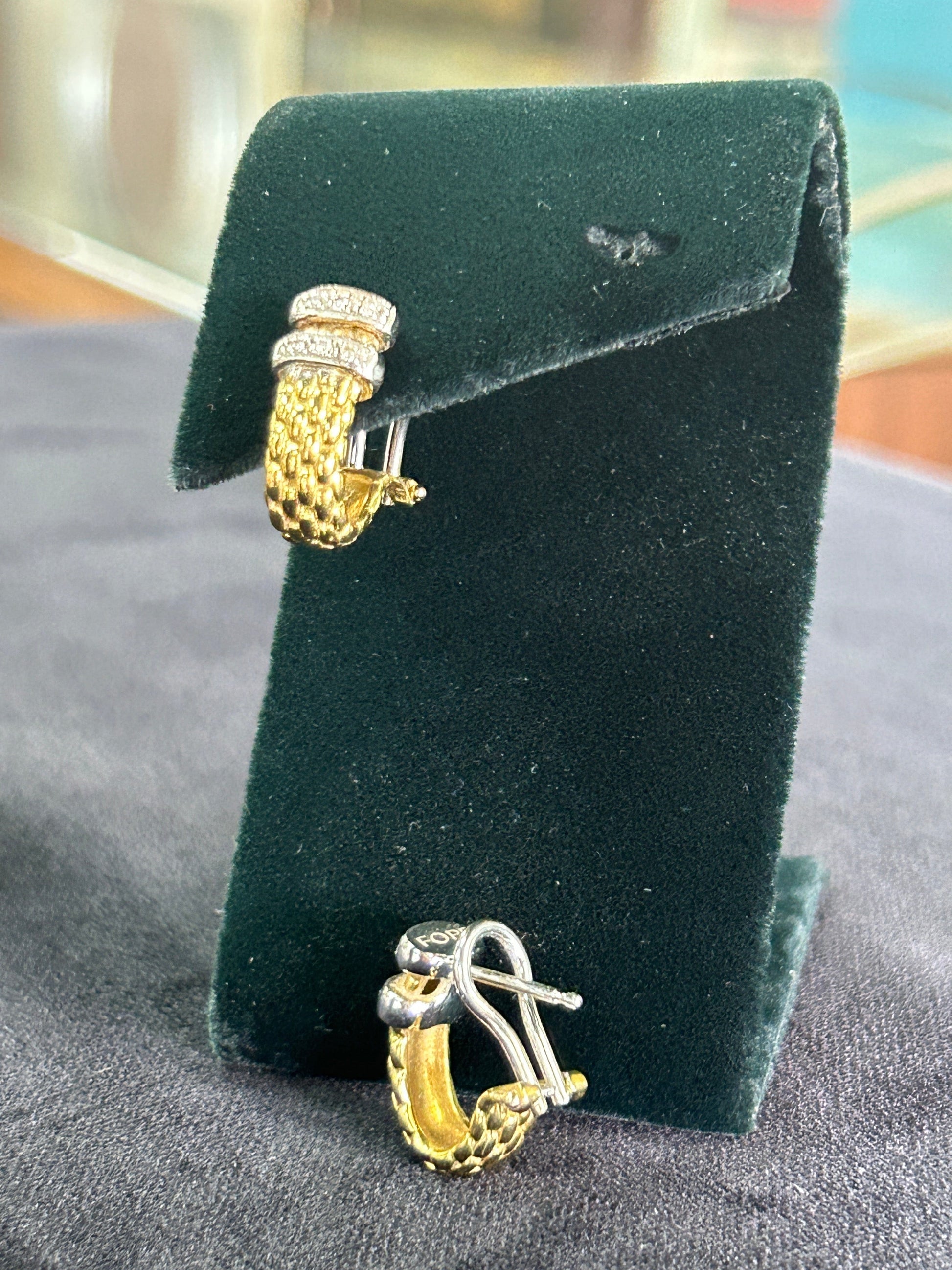 Fope Yellow and White Gold Diamond Earrings