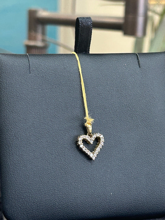 Diamond Heart 18K Yellow Gold Pendant Charm