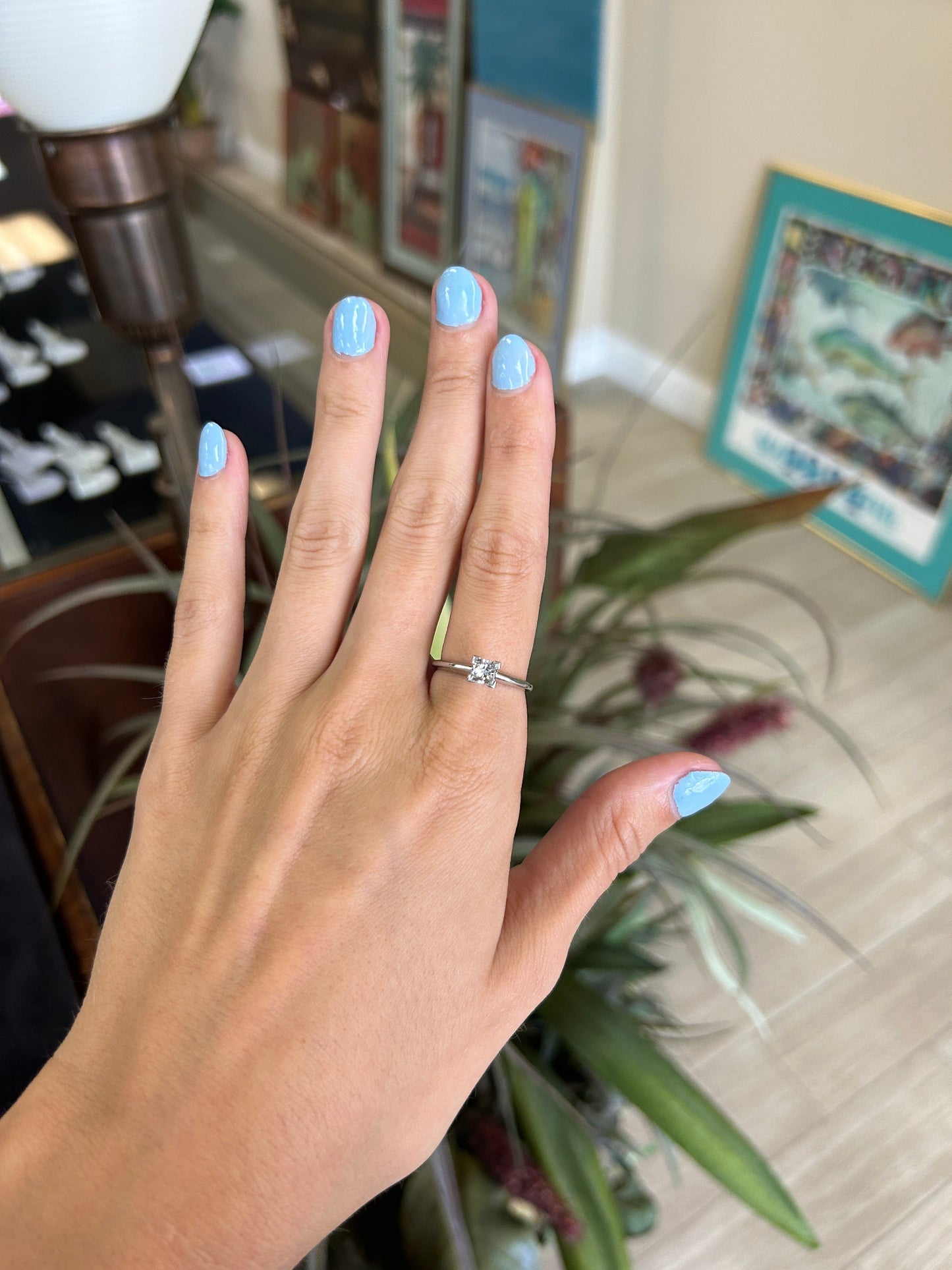 Platinum Solitaire Princess Cut Diamond Engagement Ring