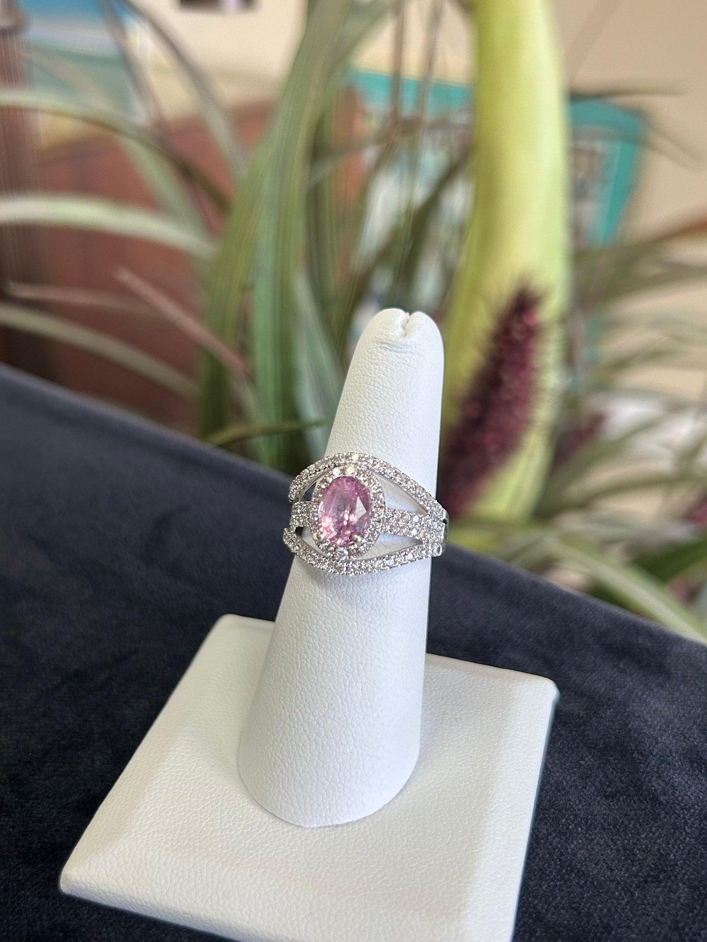 2.24 Carat Pink Sapphire and Diamond Women's Ring