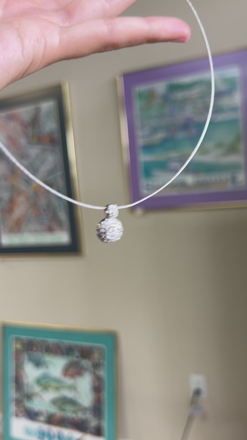 .69 Carat White Gold Diamond Pendant and Wire Chain