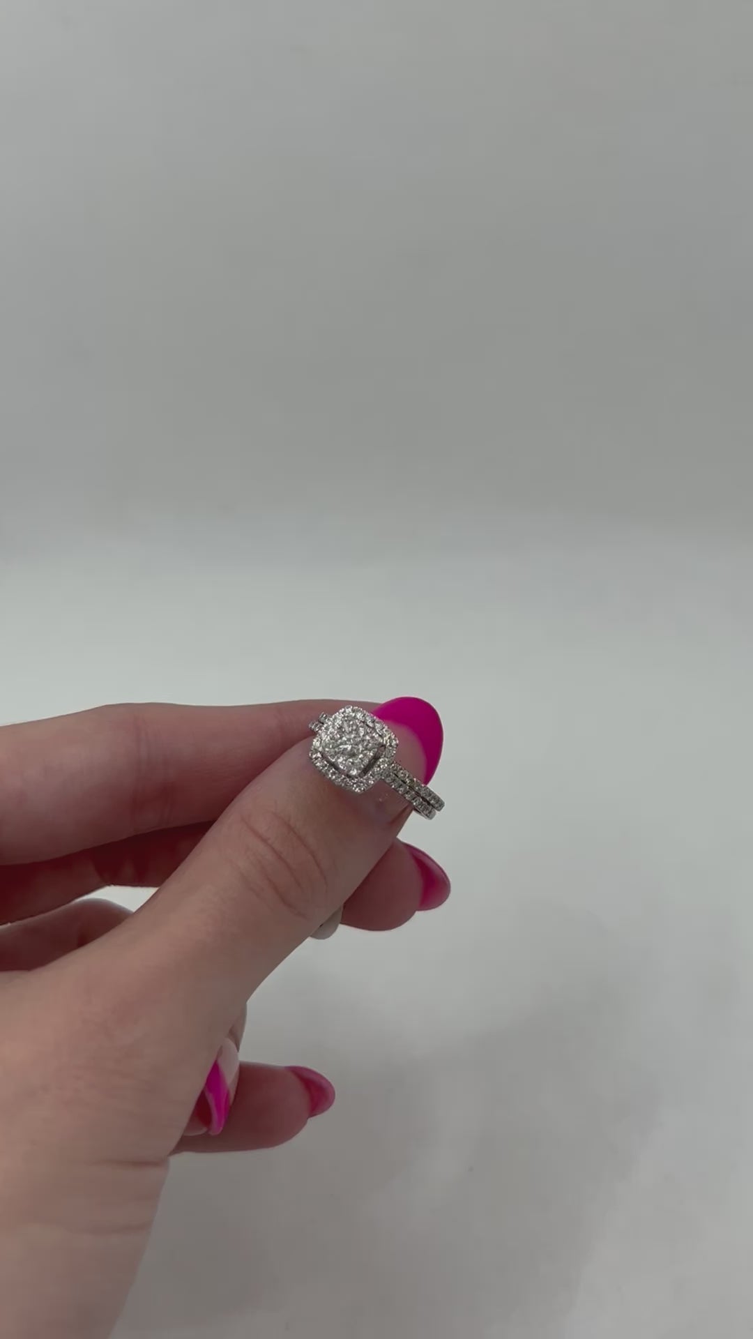 Diamond Cluster Engagement Ring with Band