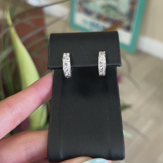 2 Carat Platinum Diamond Huggie Earrings