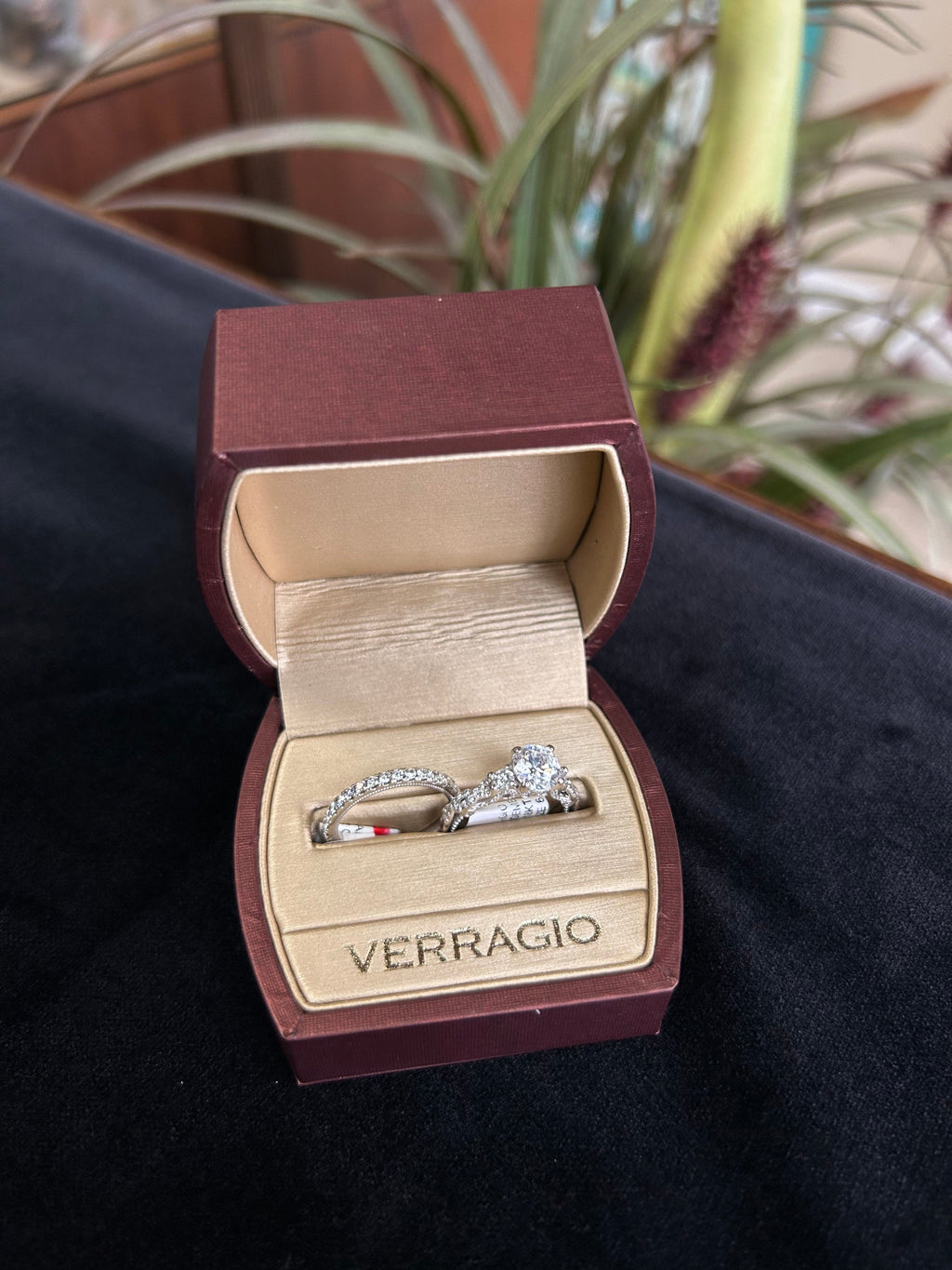 Verragio 18kt Engagement Ring White Gold Synthetic Center Stone