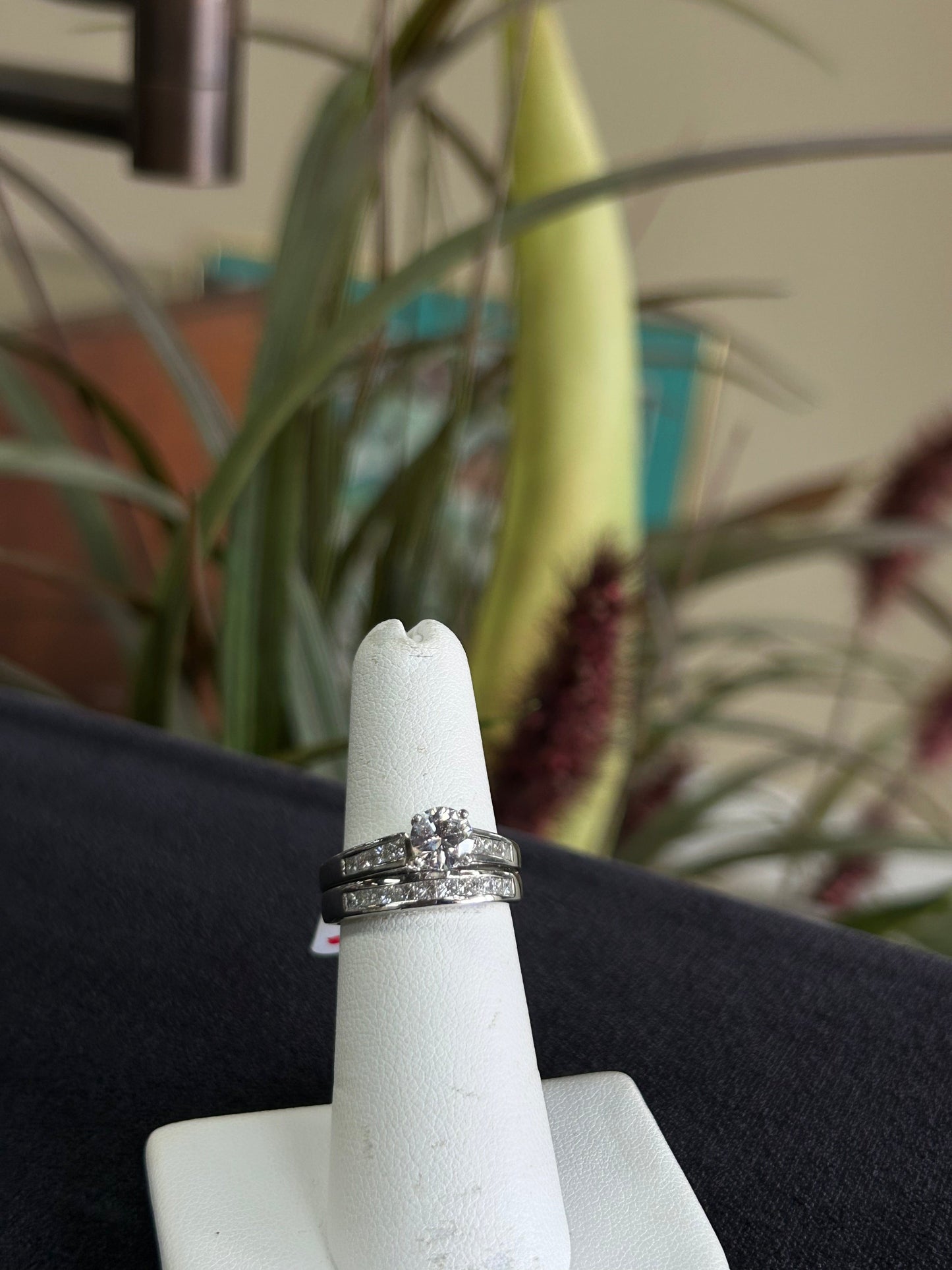 Round Brilliant Cut Solitaire Engagement Ring Wedding Set