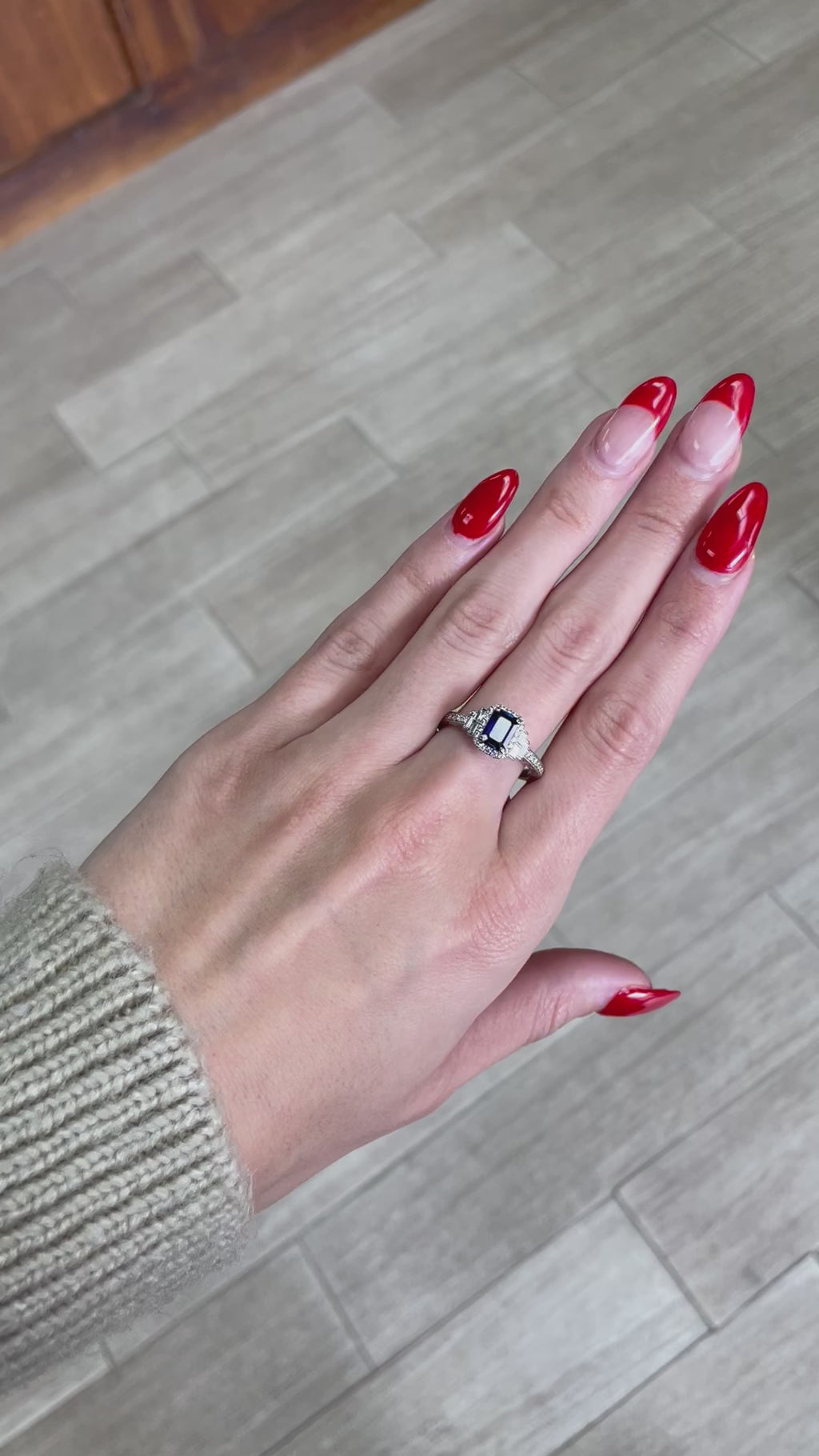 Neil Lane Sapphire Diamond Engagement Ring  1.45CTW Sapphire