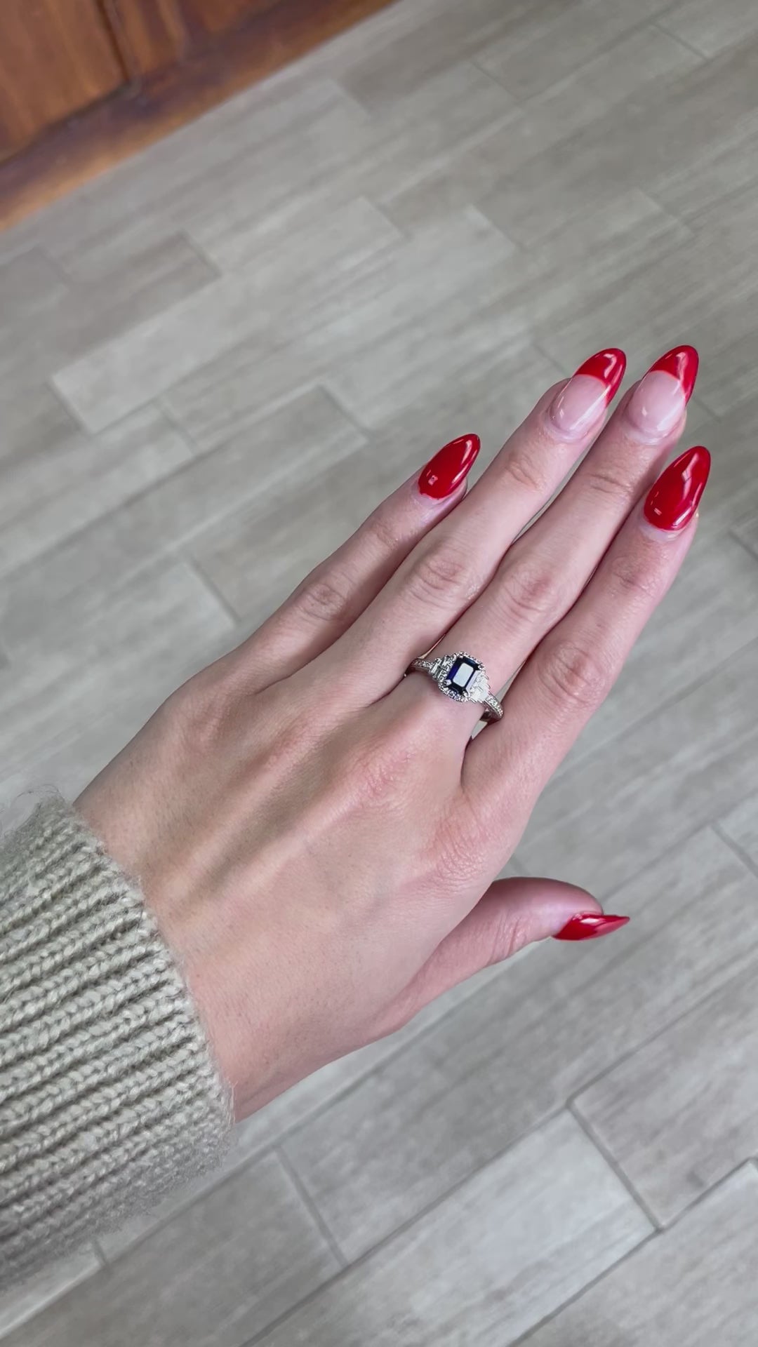 Neil Lane Sapphire Diamond Engagement Ring  1.45CTW Sapphire