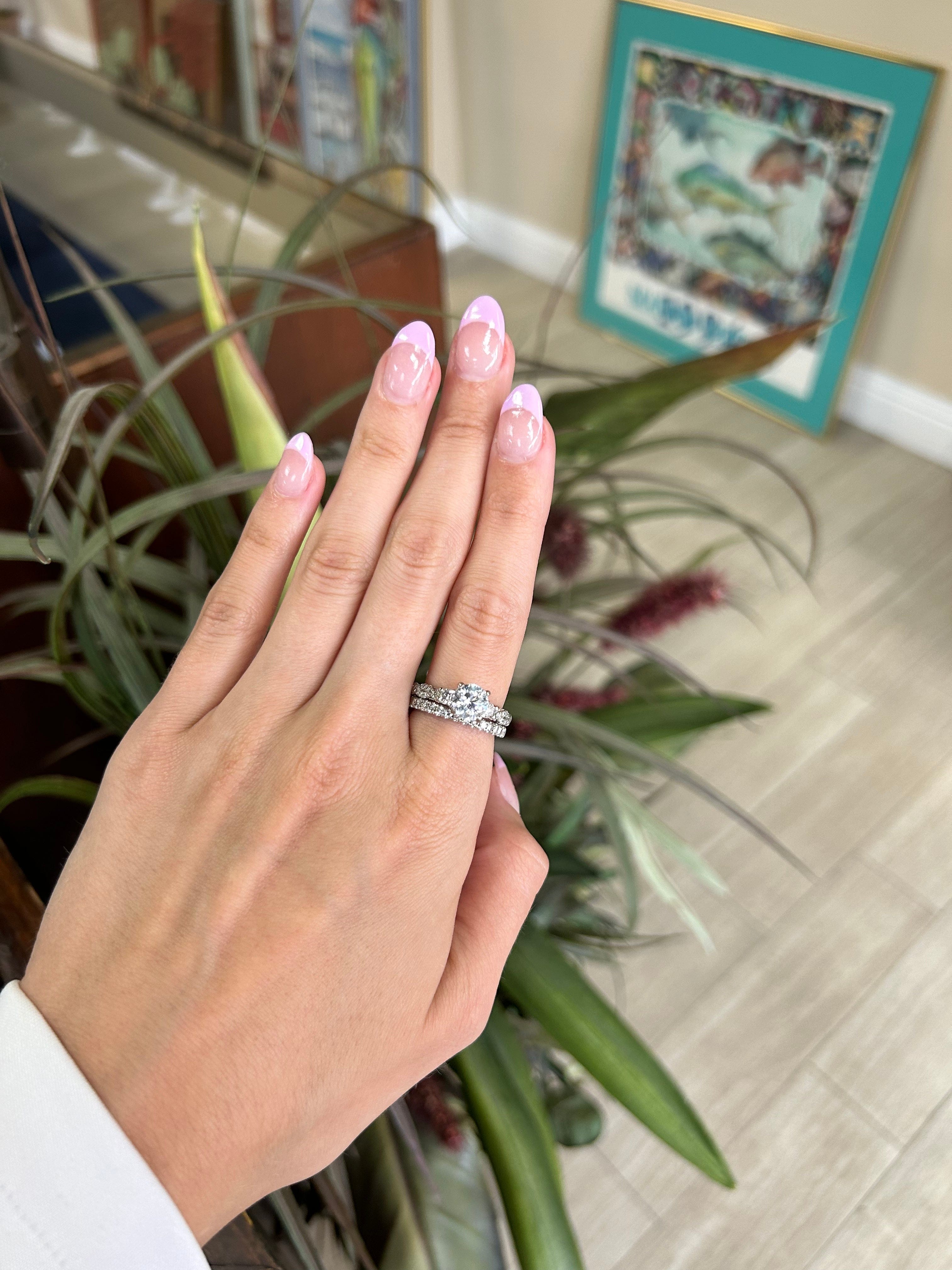 Verragio 18kt Engagement Ring White Gold Synthetic Center Stone