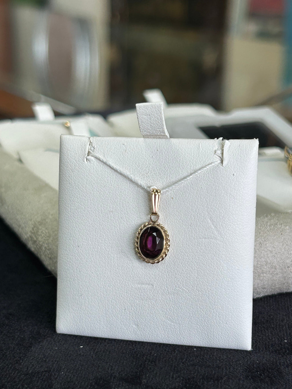 Amethyst Yellow Gold Bezel Pendant