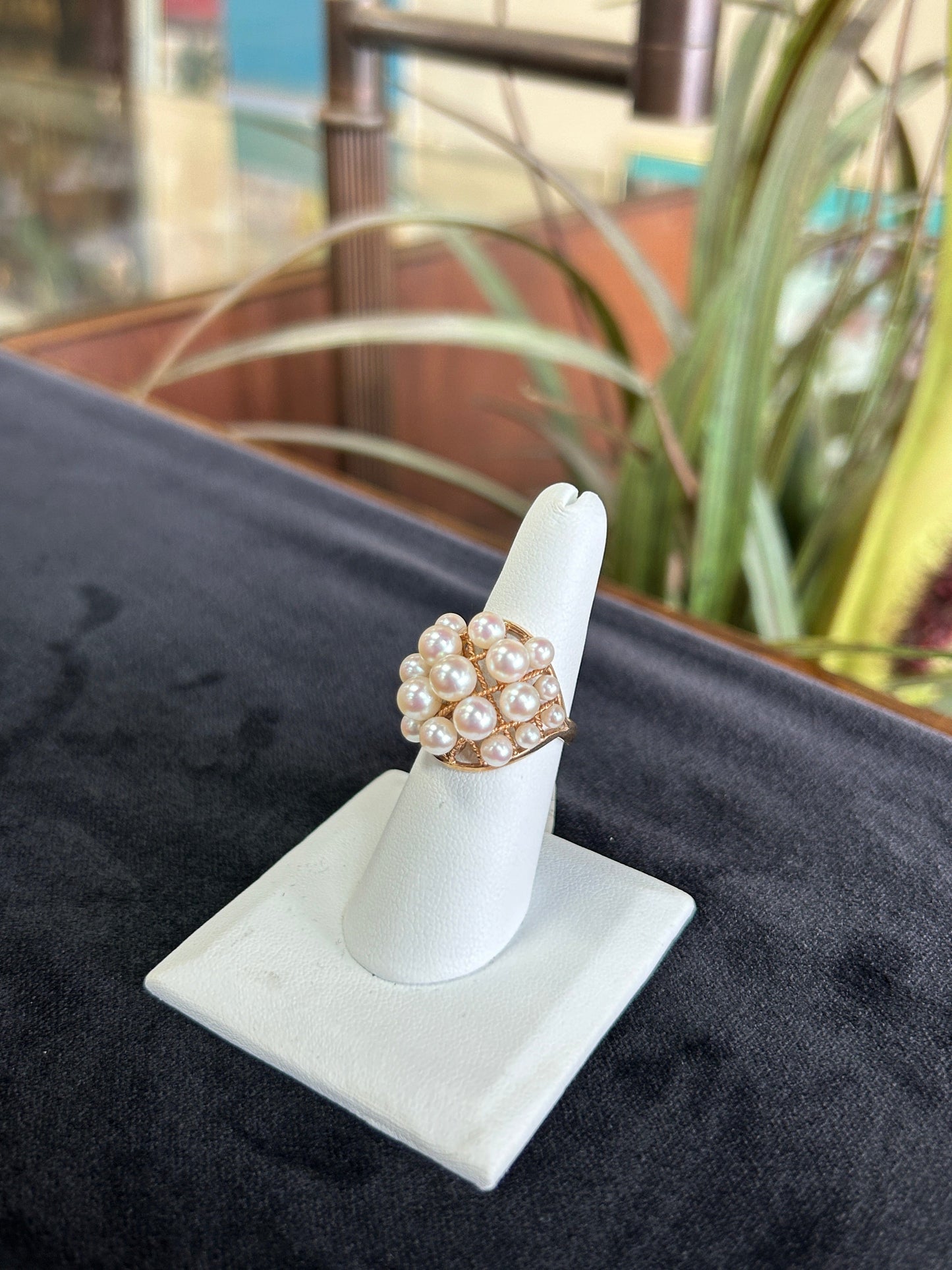 Unique Freshwater Pearl 14kt Yellow Gold Statement Ring