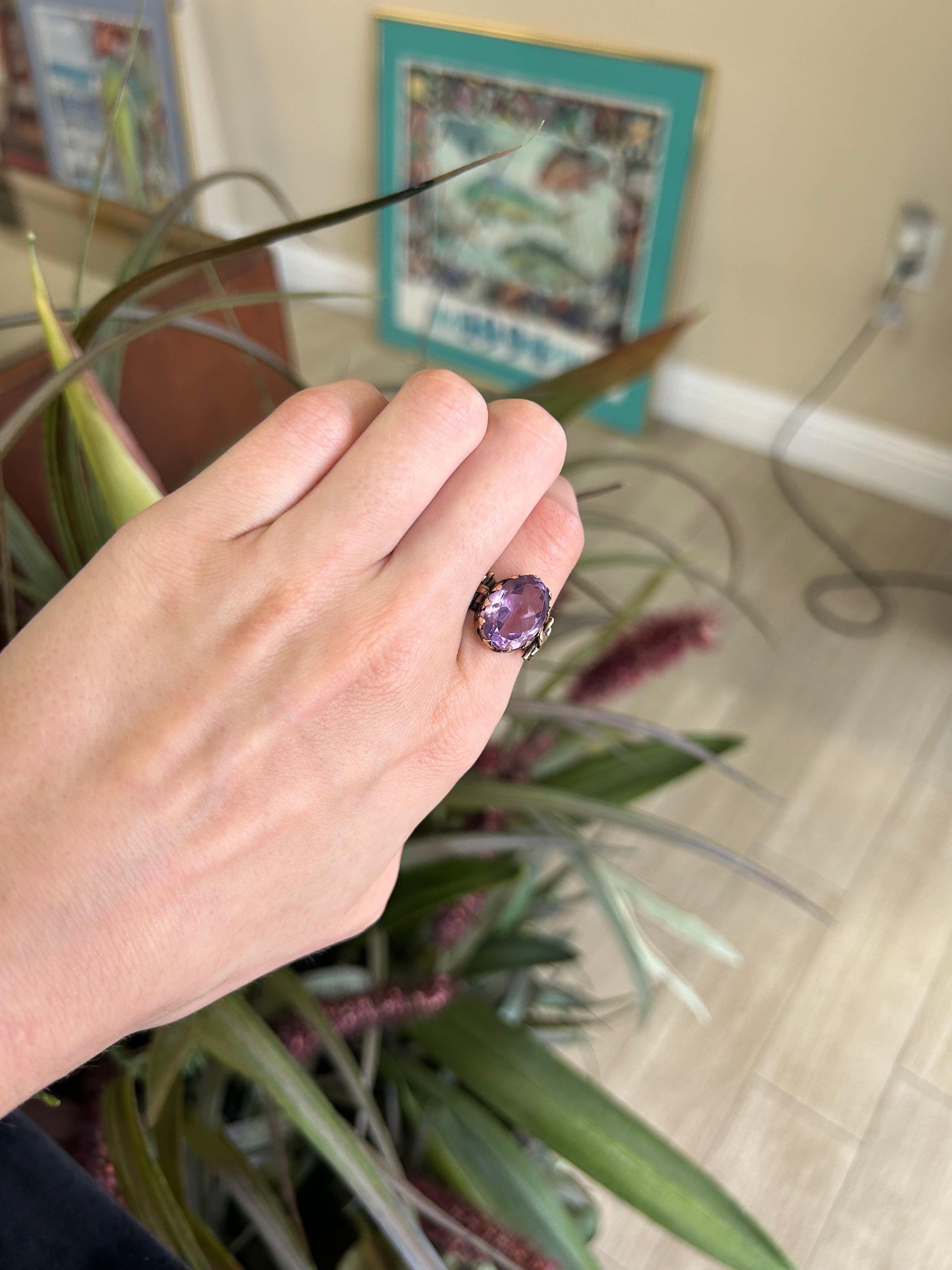 Amethyst  Statement  Ring