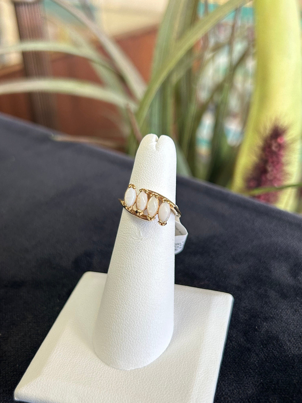 Marquise Opal Yellow Gold Ring