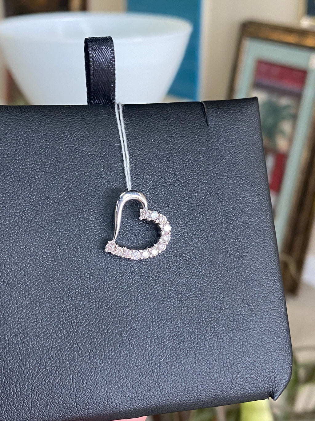 White Gold Diamond Heart Charm