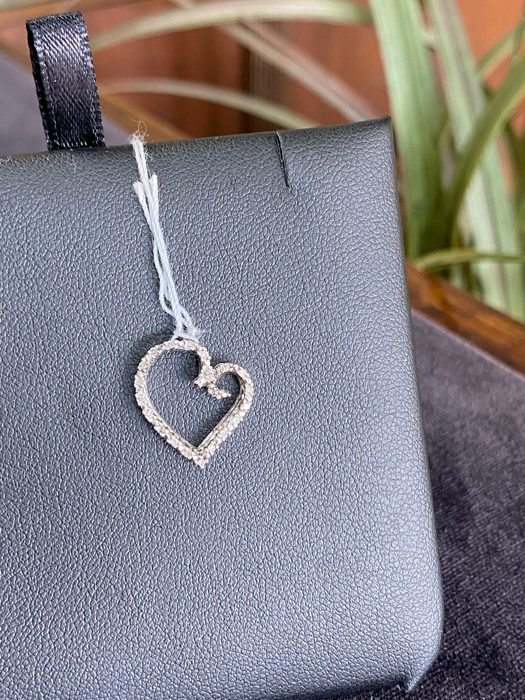 Diamond Heart White Gold Pendant Charm