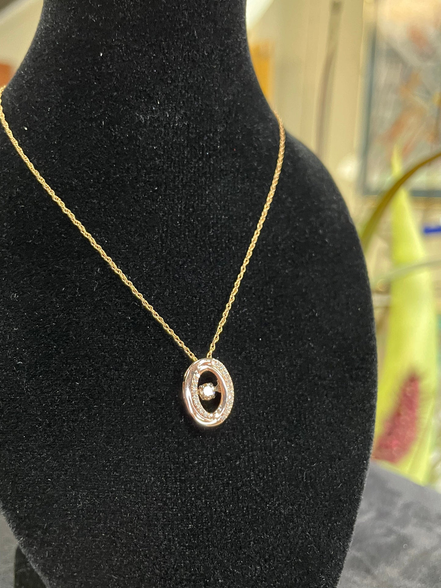 Rose Gold Dancing Diamonds Pendant Necklace