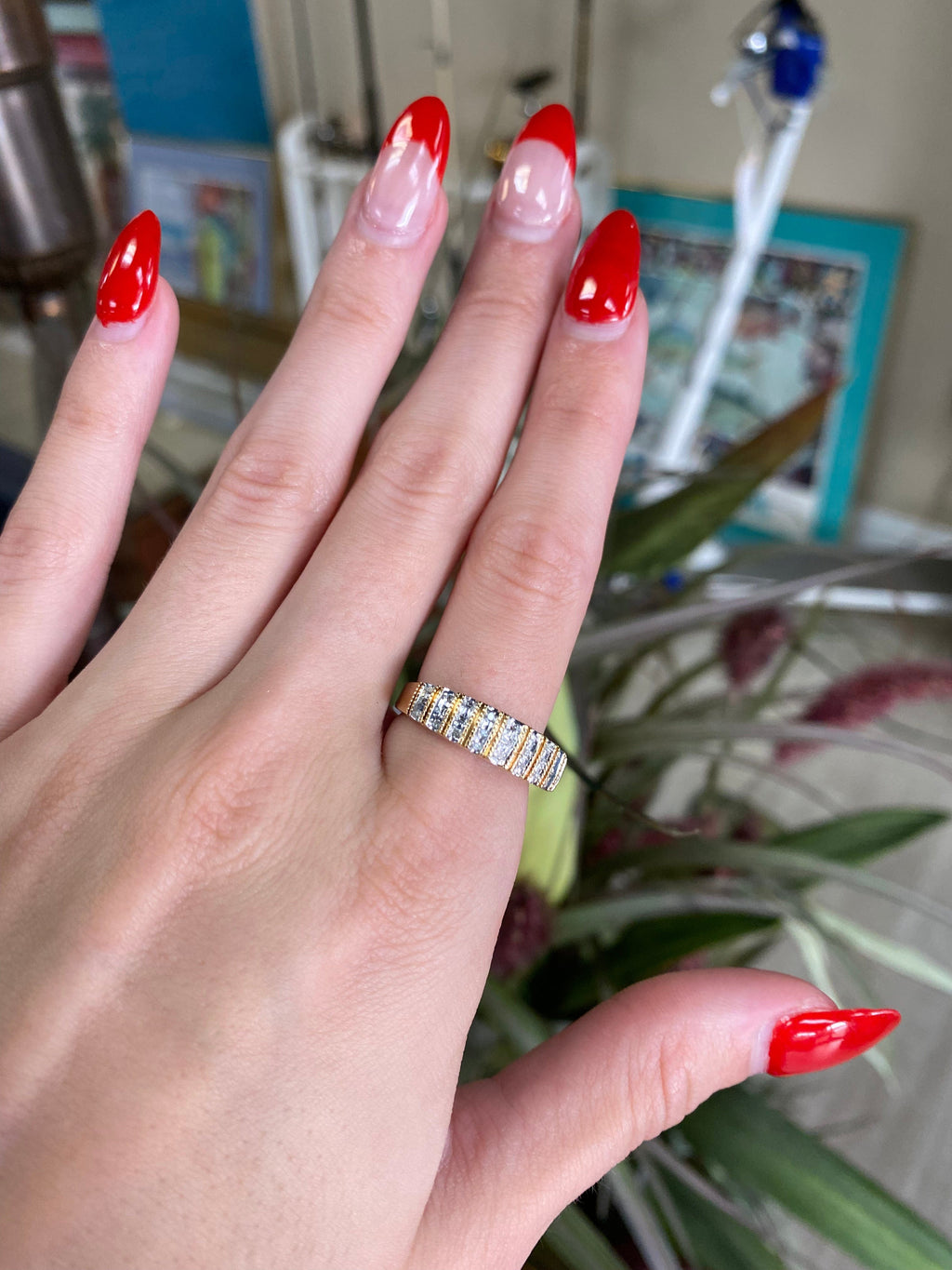 Diamond Band "I Love You" Cut Out Ring