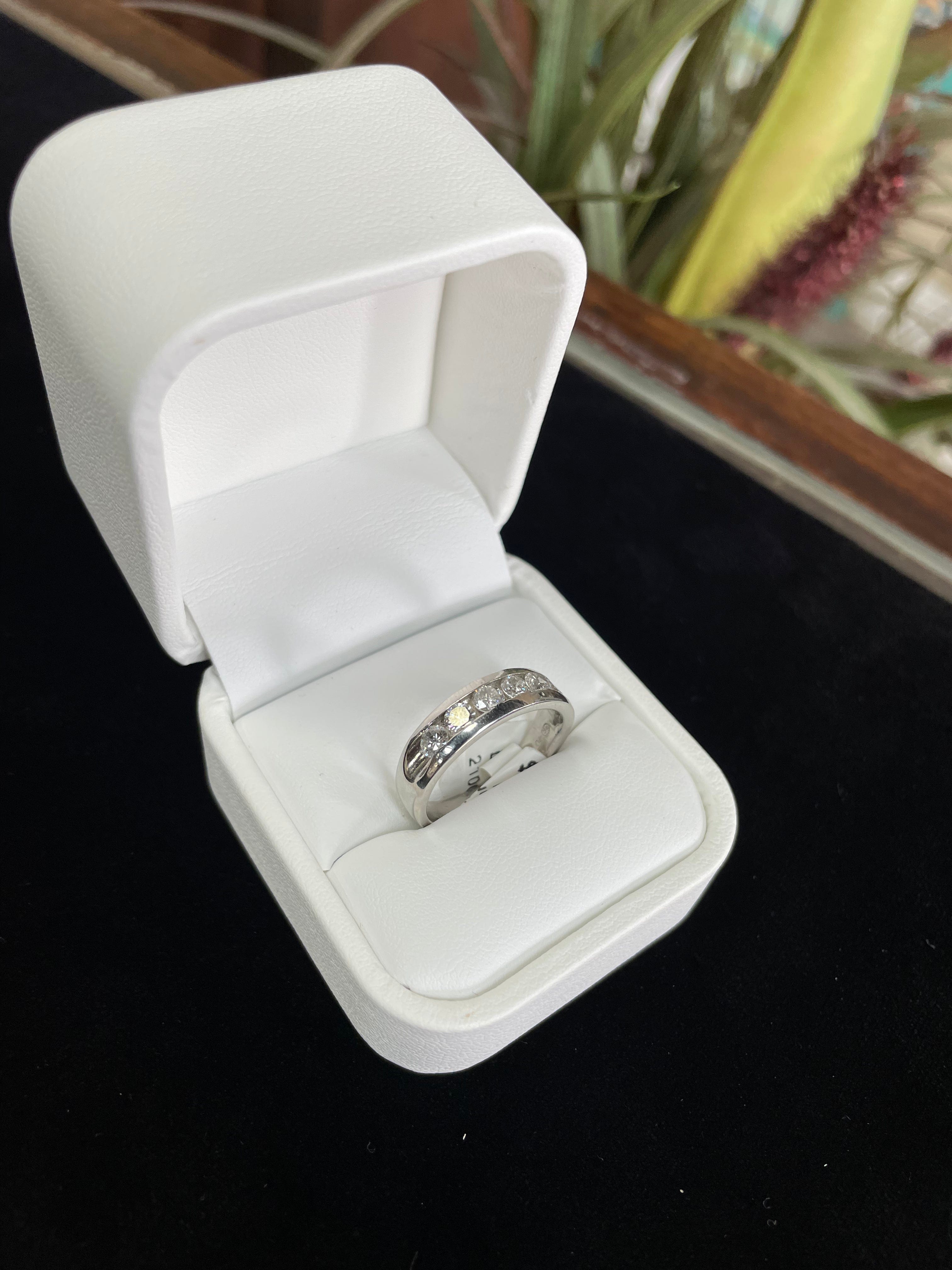 Platinum Diamond Band Men's Ring
