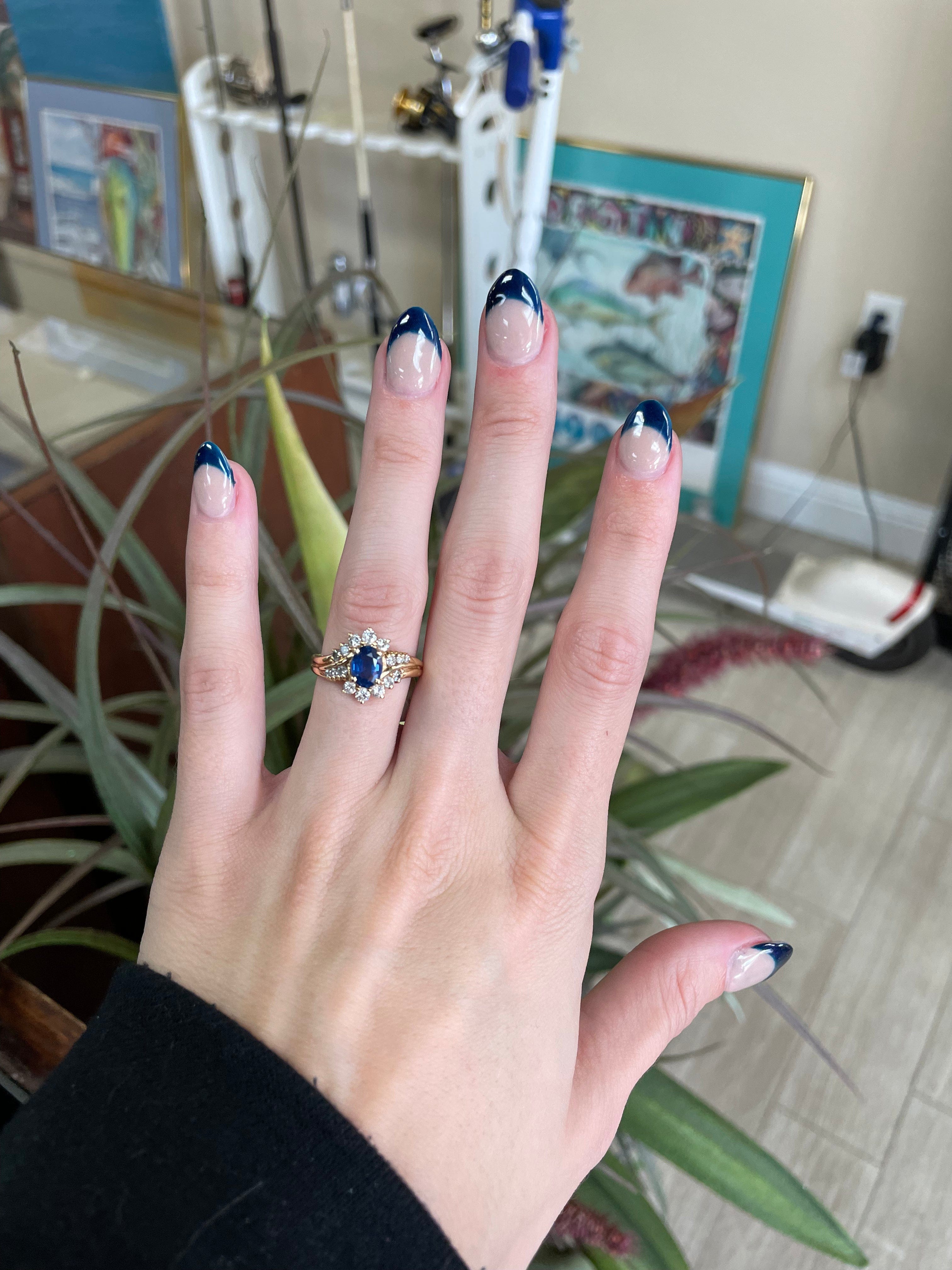 Sapphire and Diamond Yellow Gold Gemstone Ring