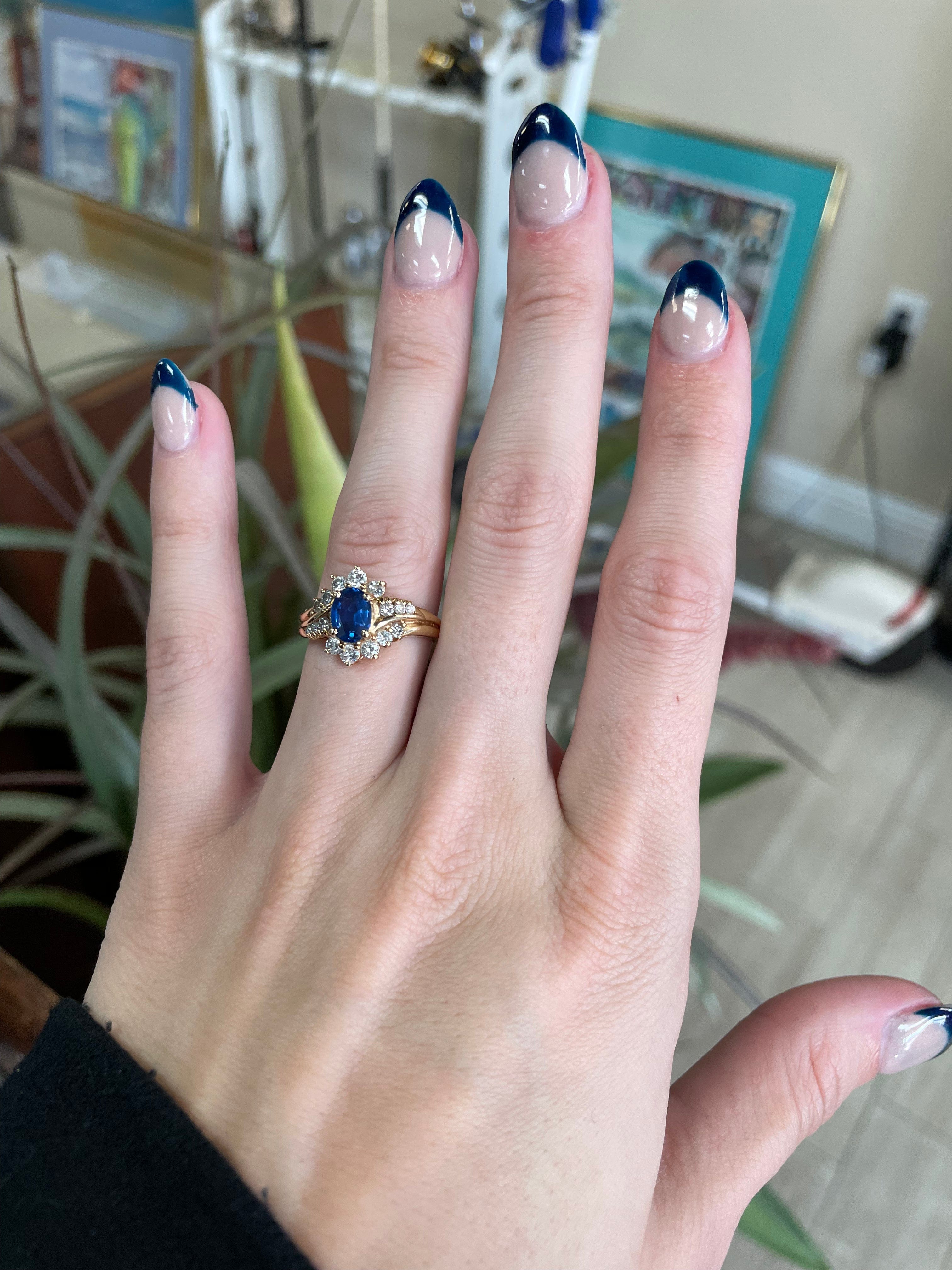 Sapphire and Diamond Yellow Gold Gemstone Ring