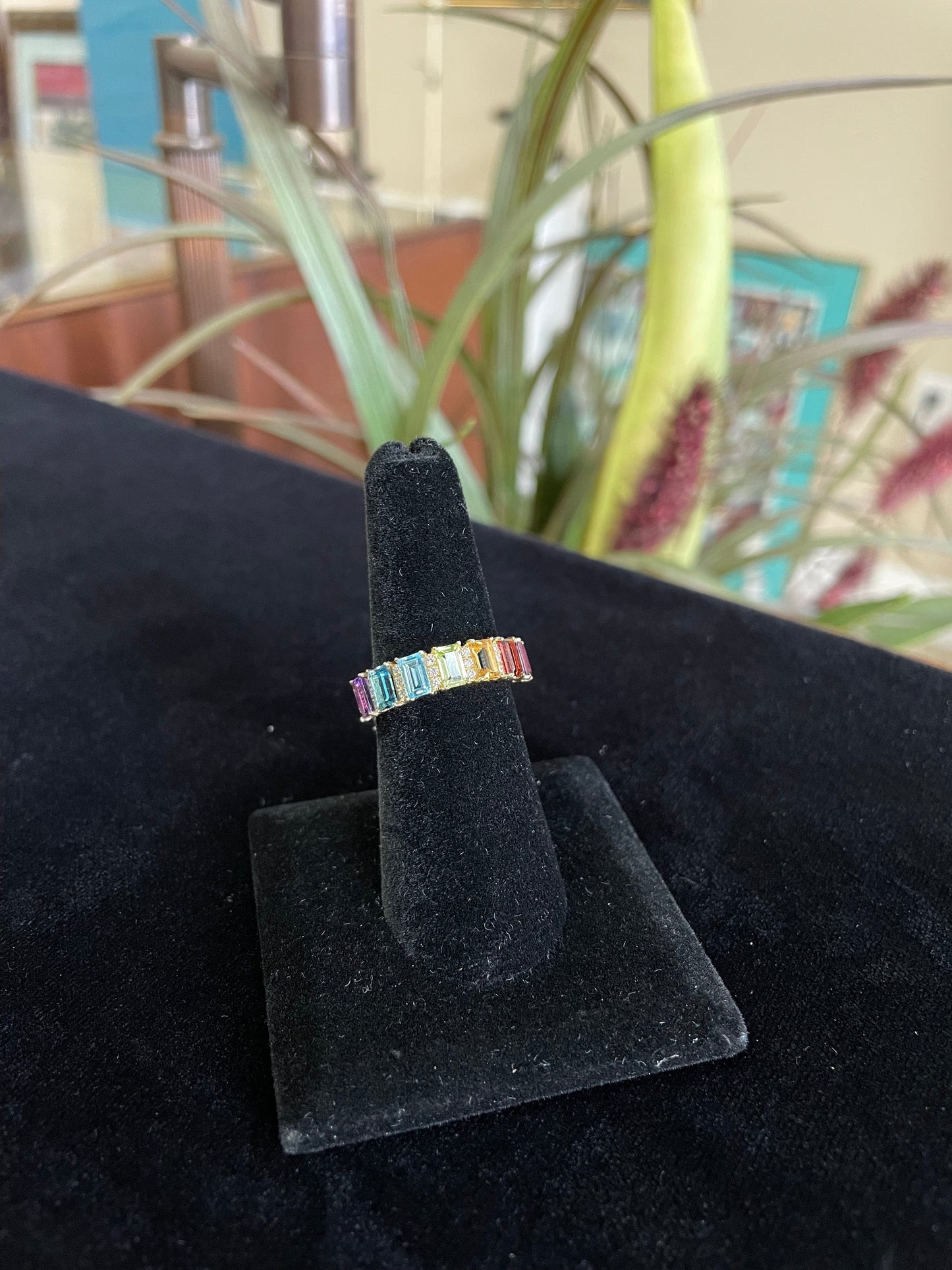 Effy Mosaic Multi Gemstone and Diamond  Gemstone Ring