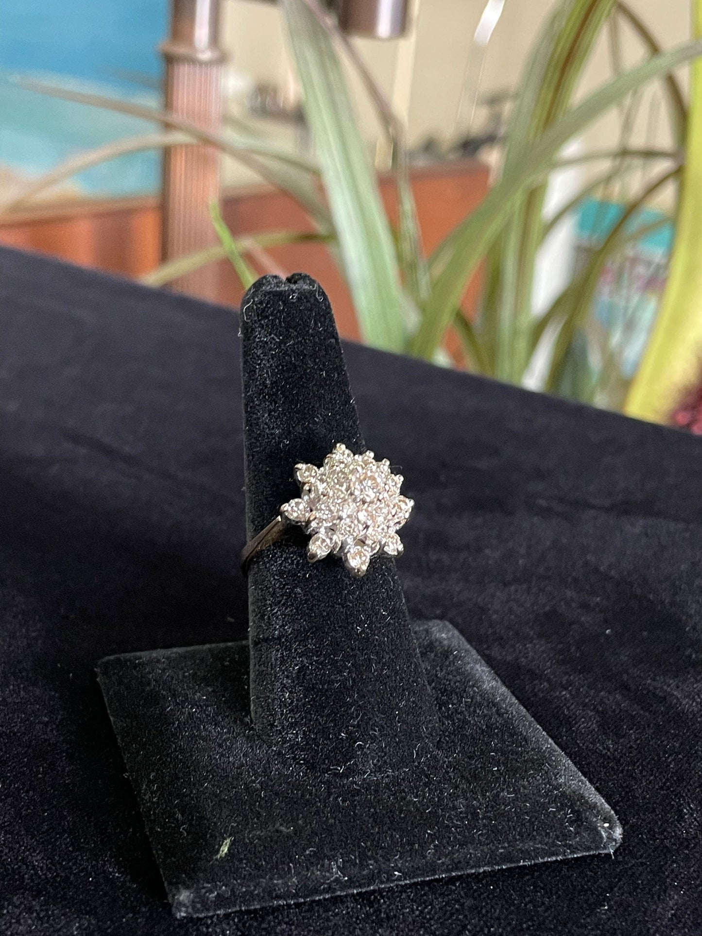 Flower Diamond Cocktail Cluster Ring