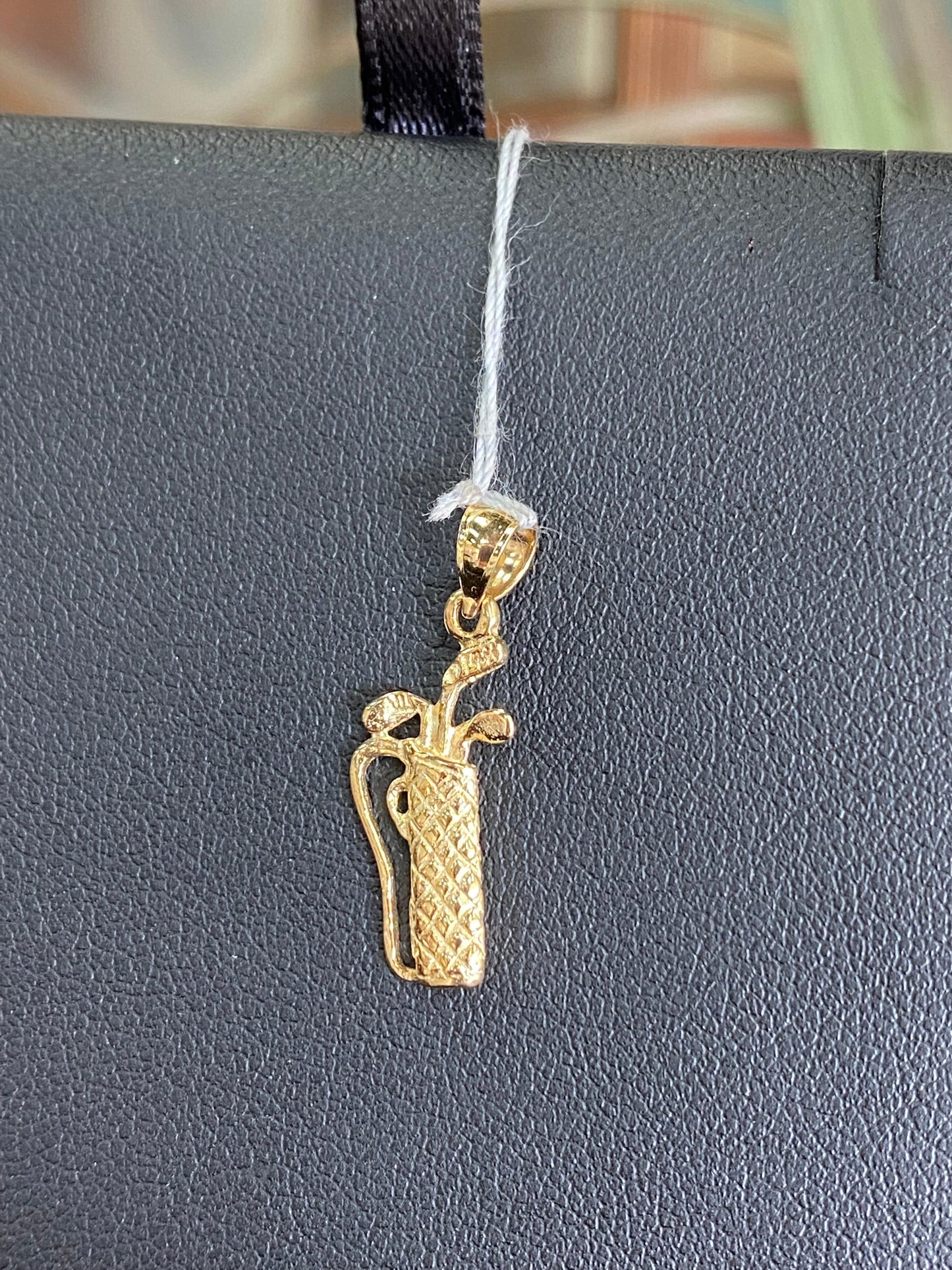 Yellow Gold Golf Clubs Charm