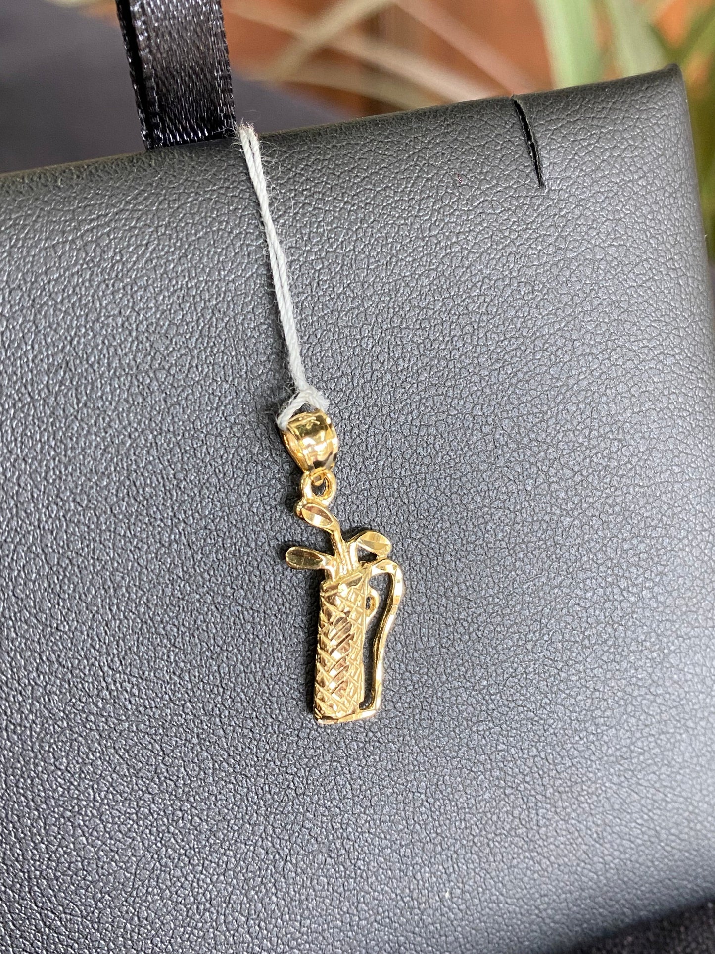 Yellow Gold Golf Clubs Charm