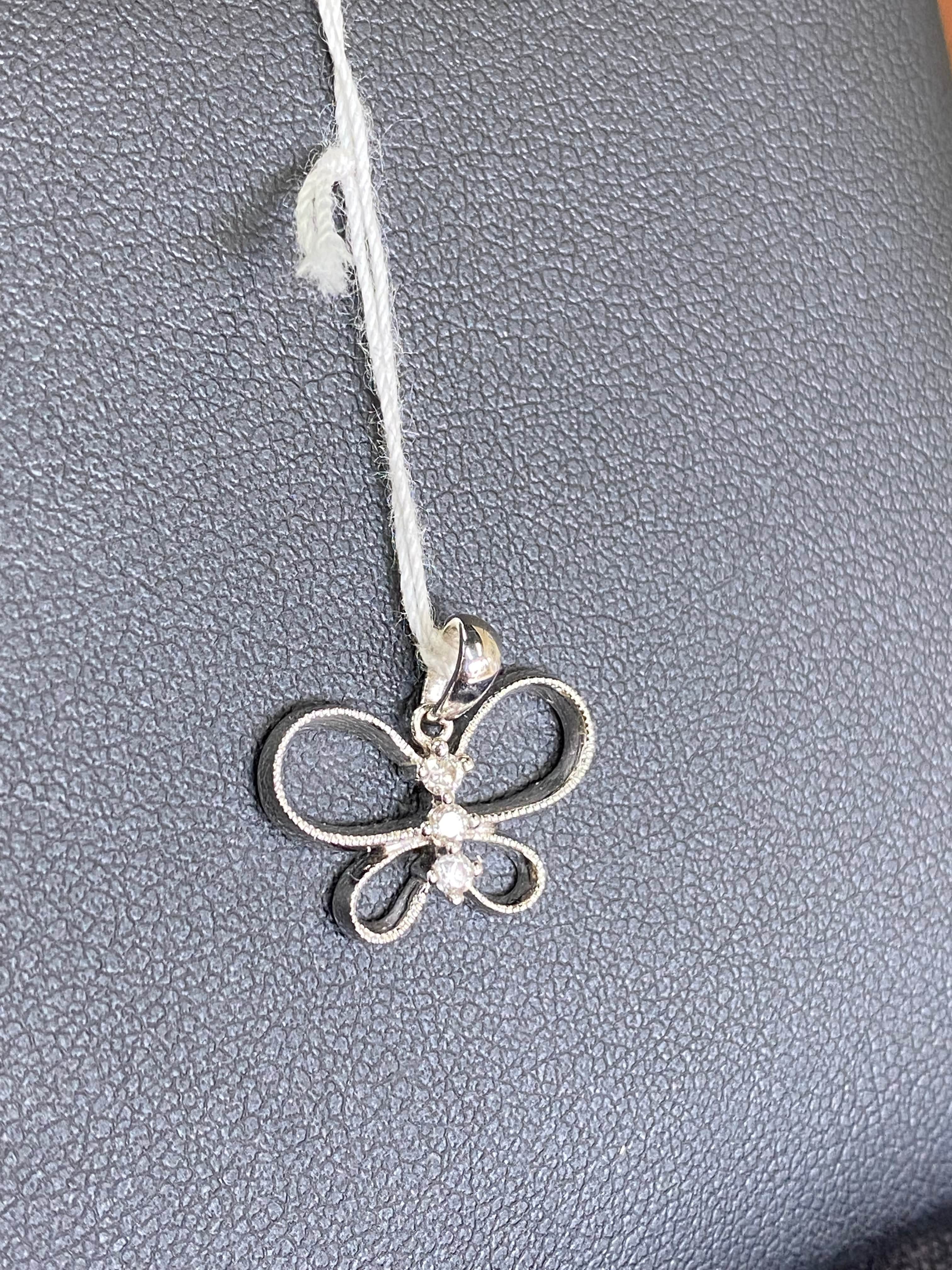 White Gold Diamond Butterly Pendant