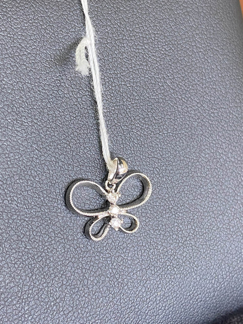White Gold Diamond Butterly Pendant