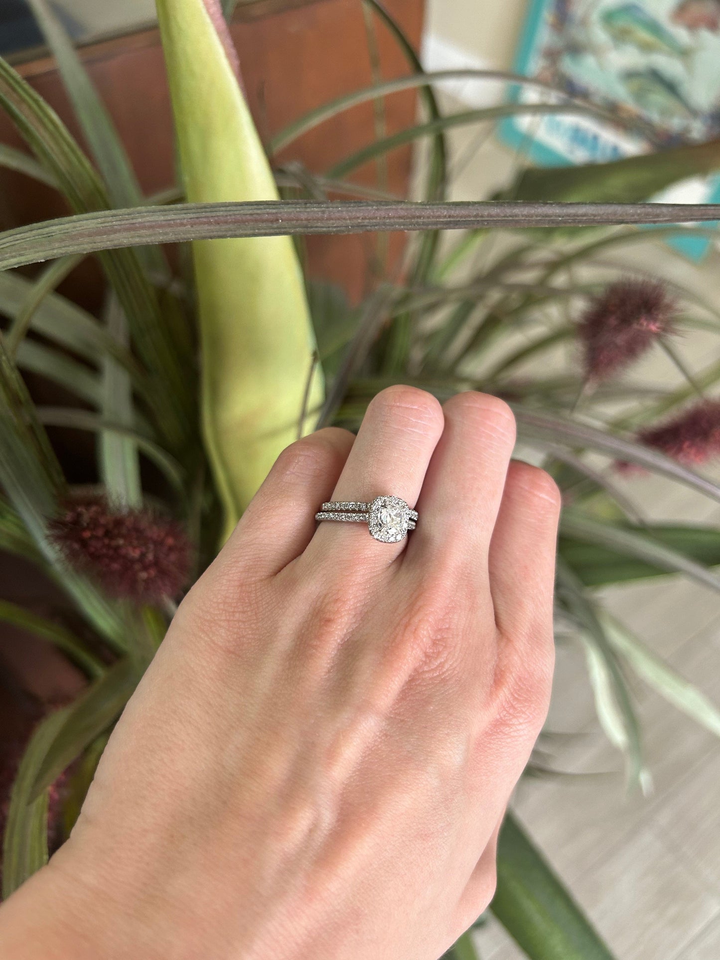 HENRI DAUSSI 1.02CTW F/VS2 Emerald Cut Natural Diamond Engagement Ring Wedding Set