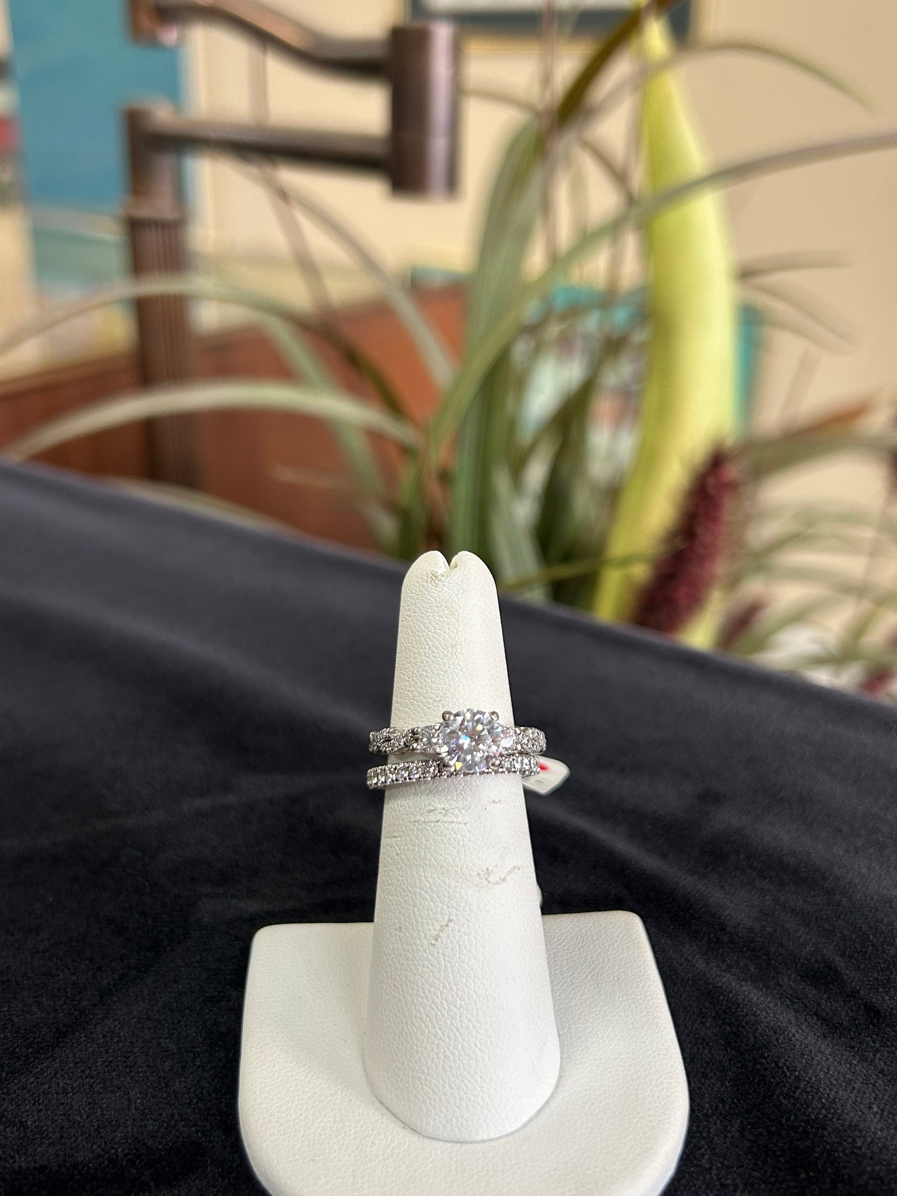 Verragio 18kt Engagement Ring White Gold Synthetic Center Stone