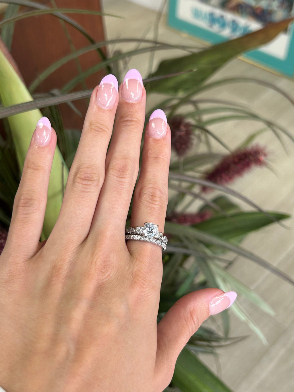 Verragio 18kt Engagement Ring White Gold Synthetic Center Stone