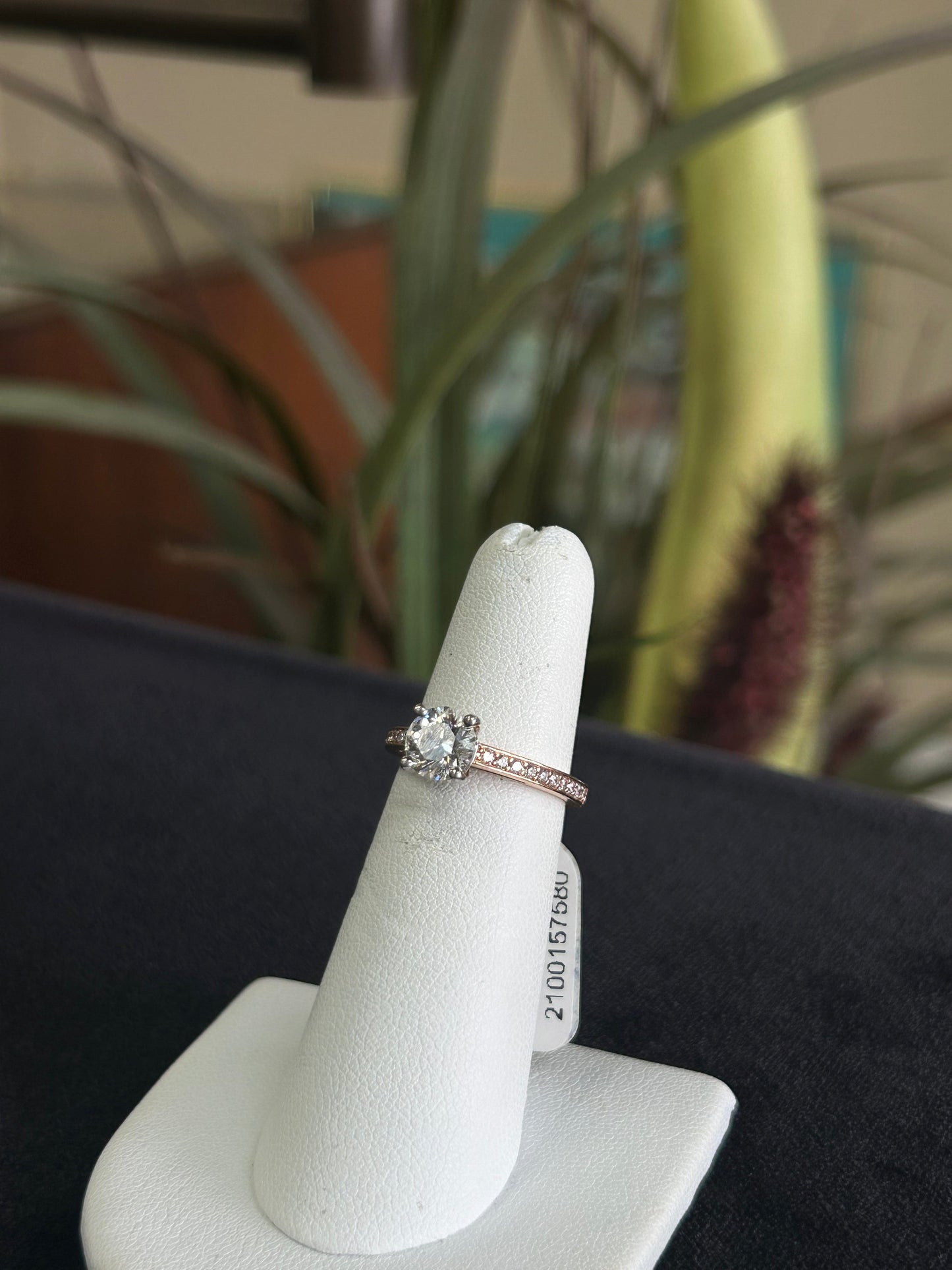 Hearts & Arrows RBC Natural Diamond Rose Gold Engagement Ring