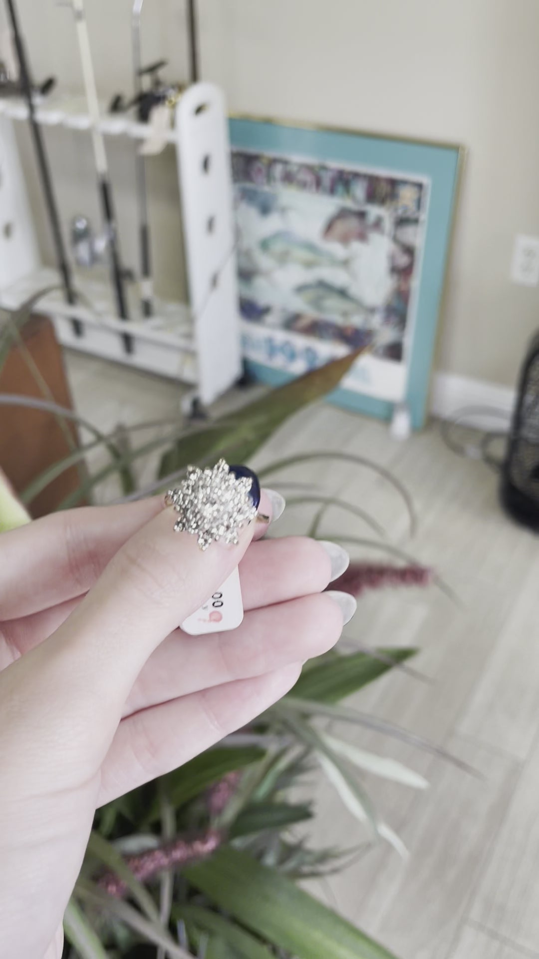 Flower Diamond Cluster White Gold Cocktail Ring