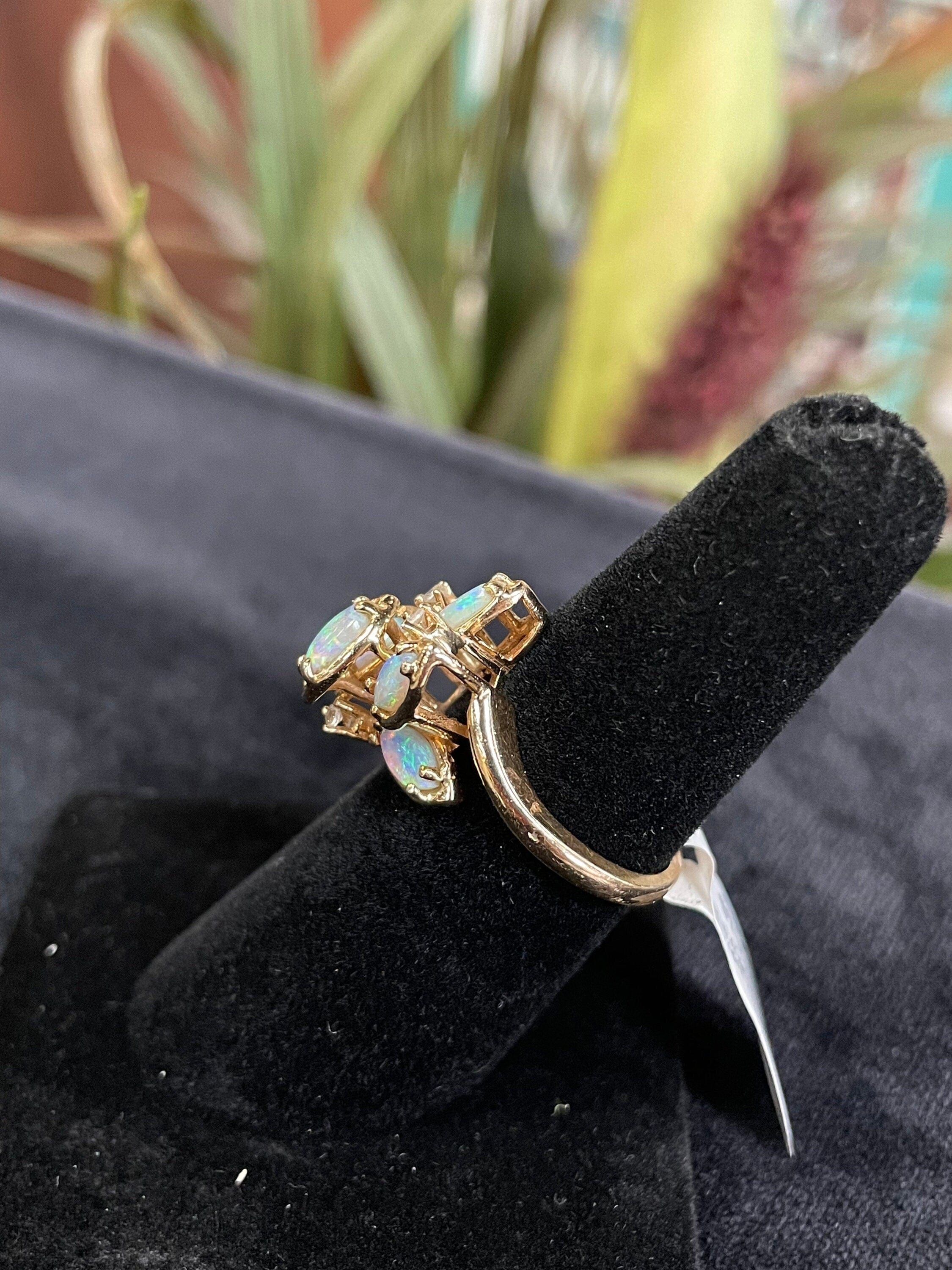 Opal Cluster Women's Gemstone Ring