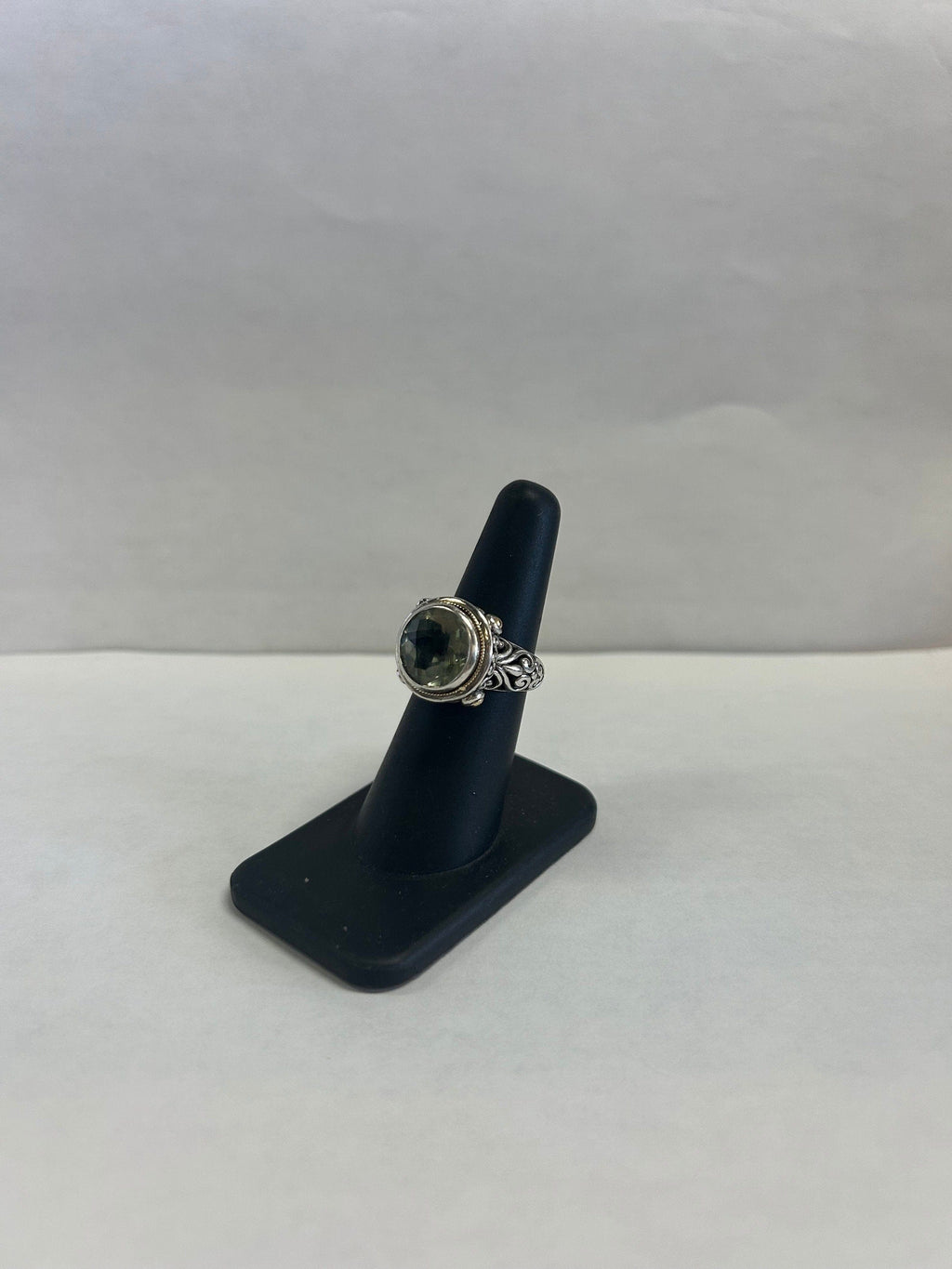 Green Amethyst Statement Ring 18kt and .925 Effy