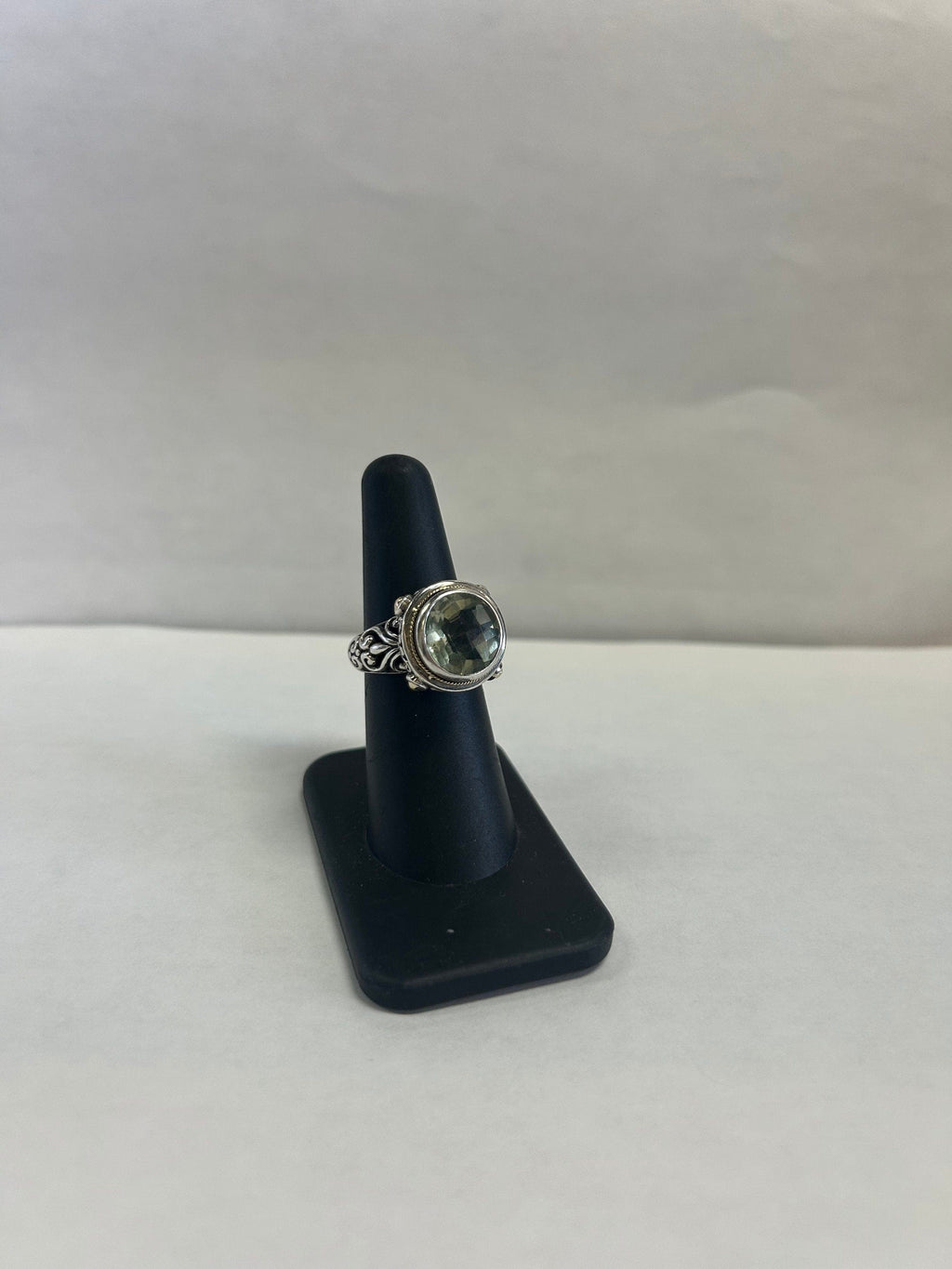 Green Amethyst Statement Ring 18kt and .925 Effy