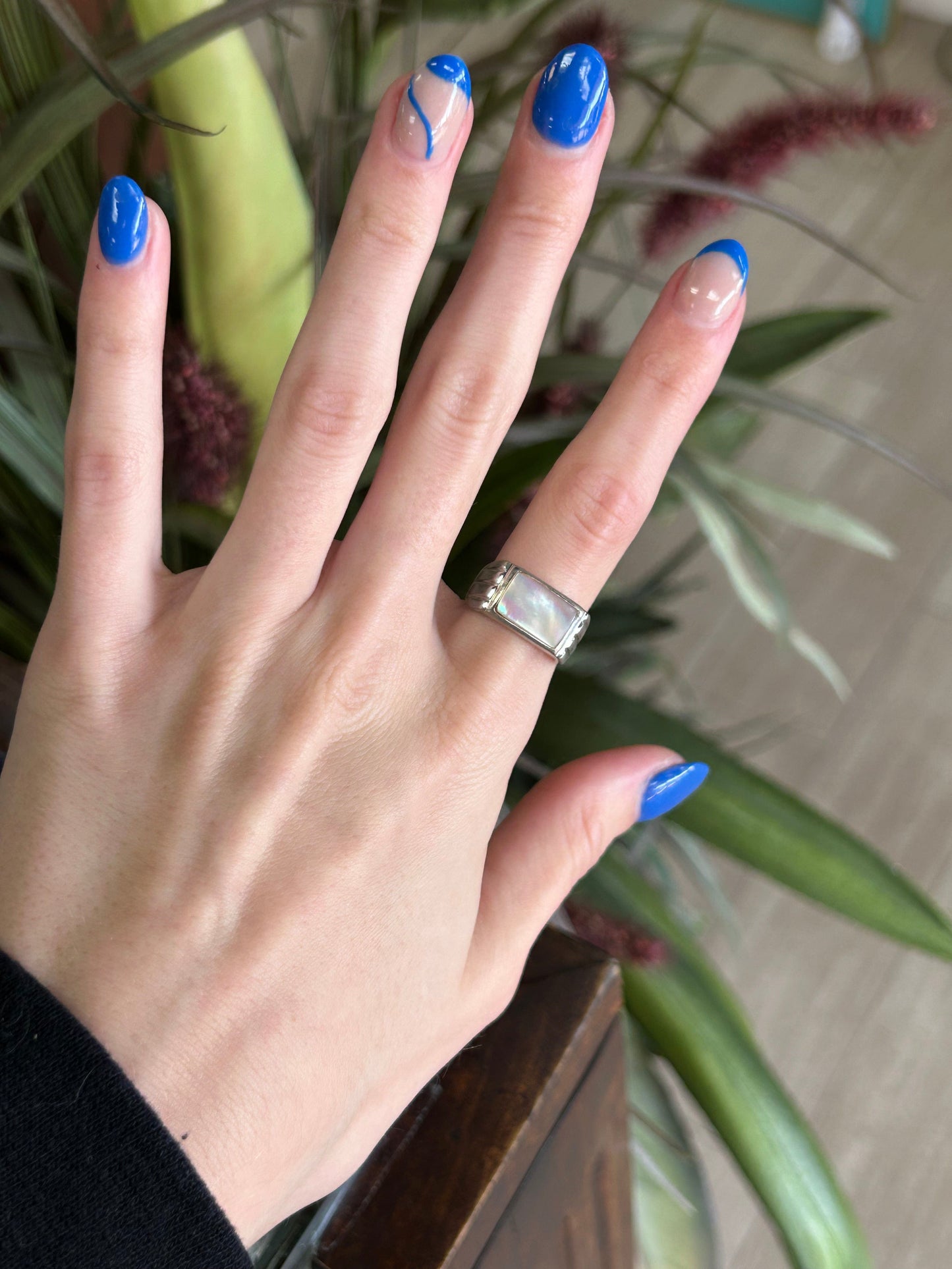 Sterling Silver Opal Signet Ring