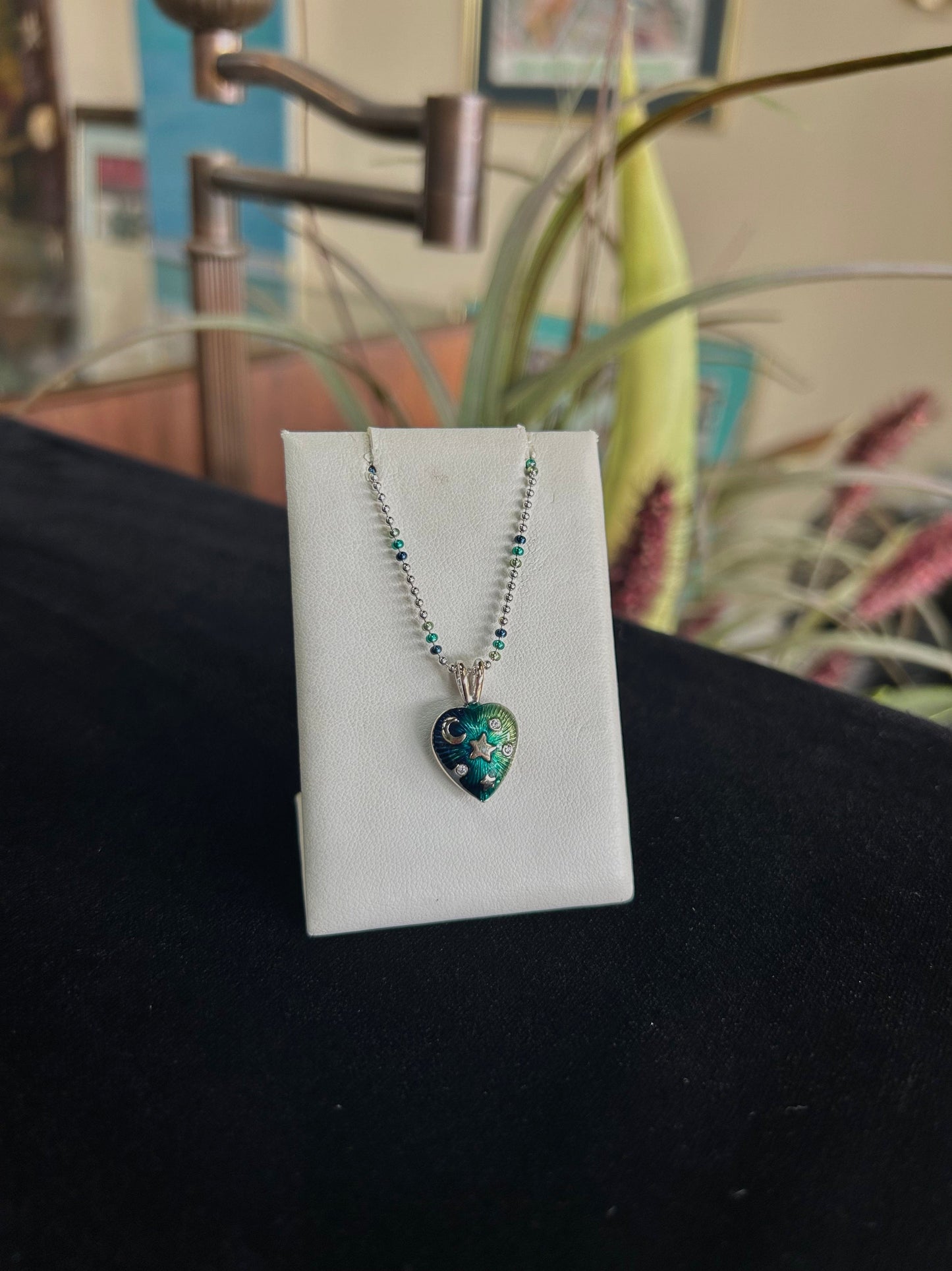 Rare Find Hidalgo 18K Enamel & Diamond-Accented Heart Pendant Necklace