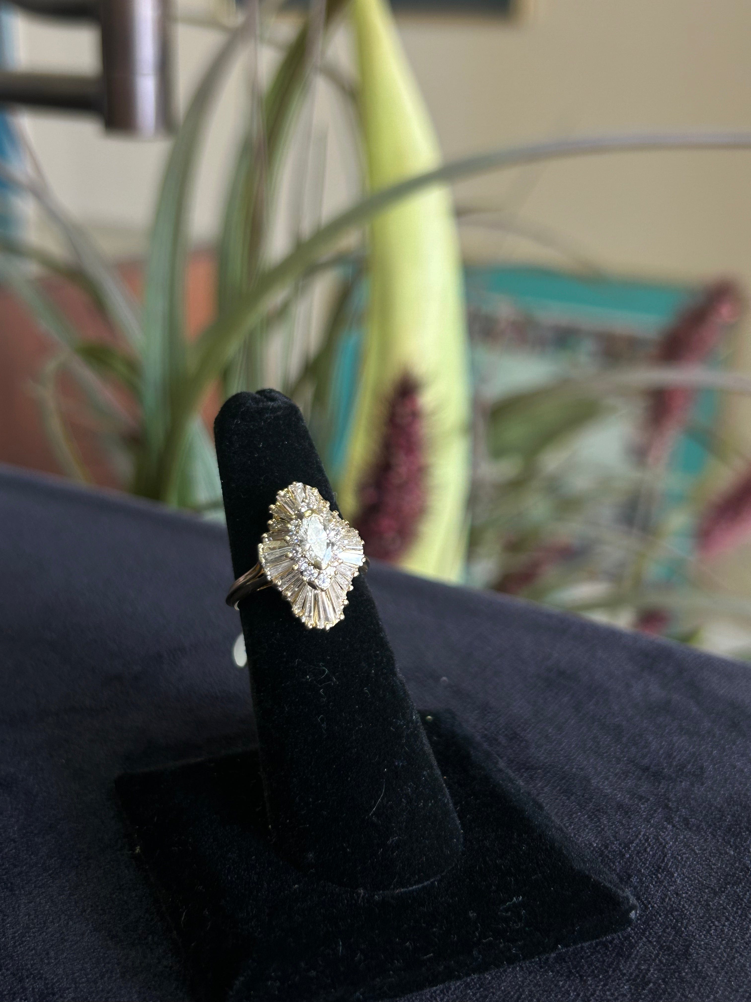 Ballerina Diamond Yellow Gold Ring