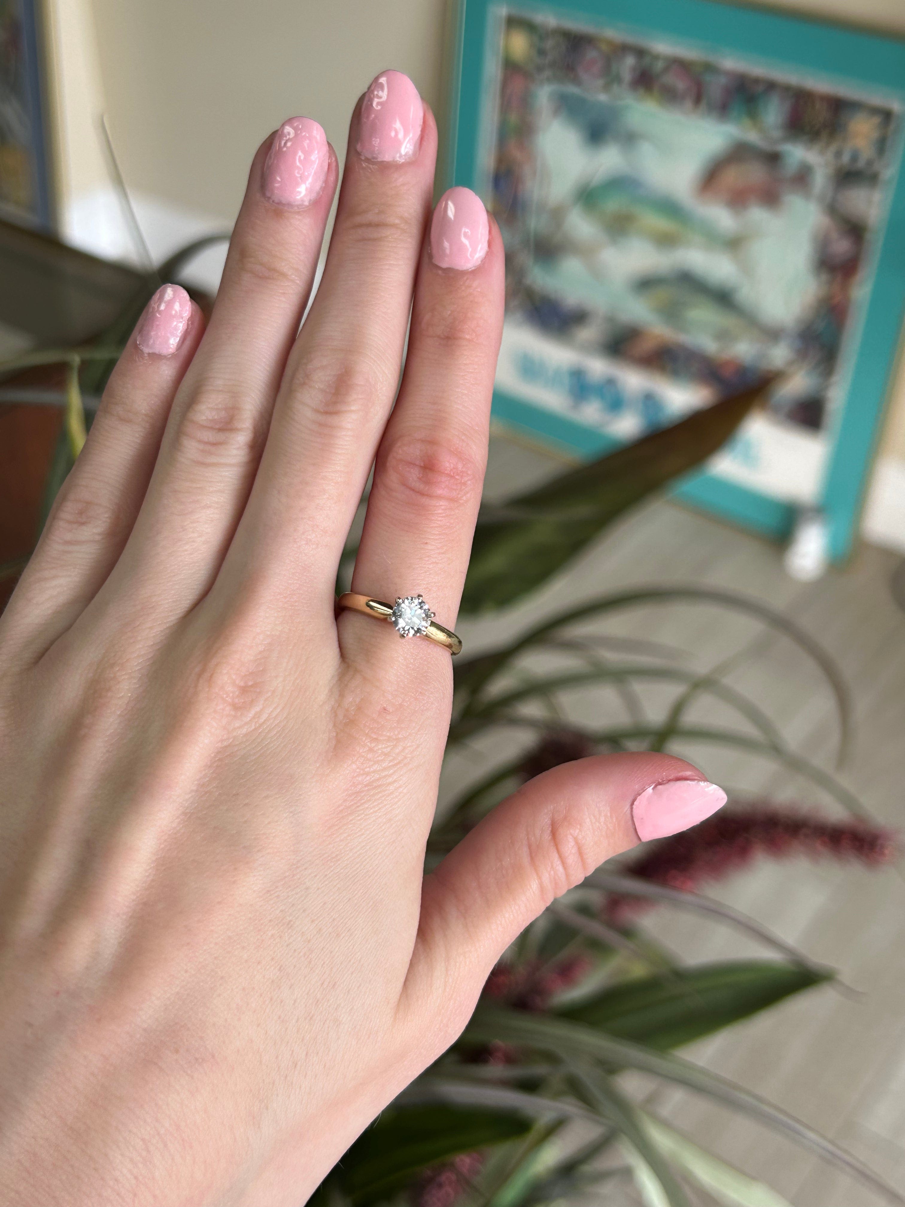 GIA Certified Solitaire Engagement Ring Yellow Gold .71CTW