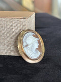 Italian Hand Carved Shell Cameo Yellow Gold 10kt