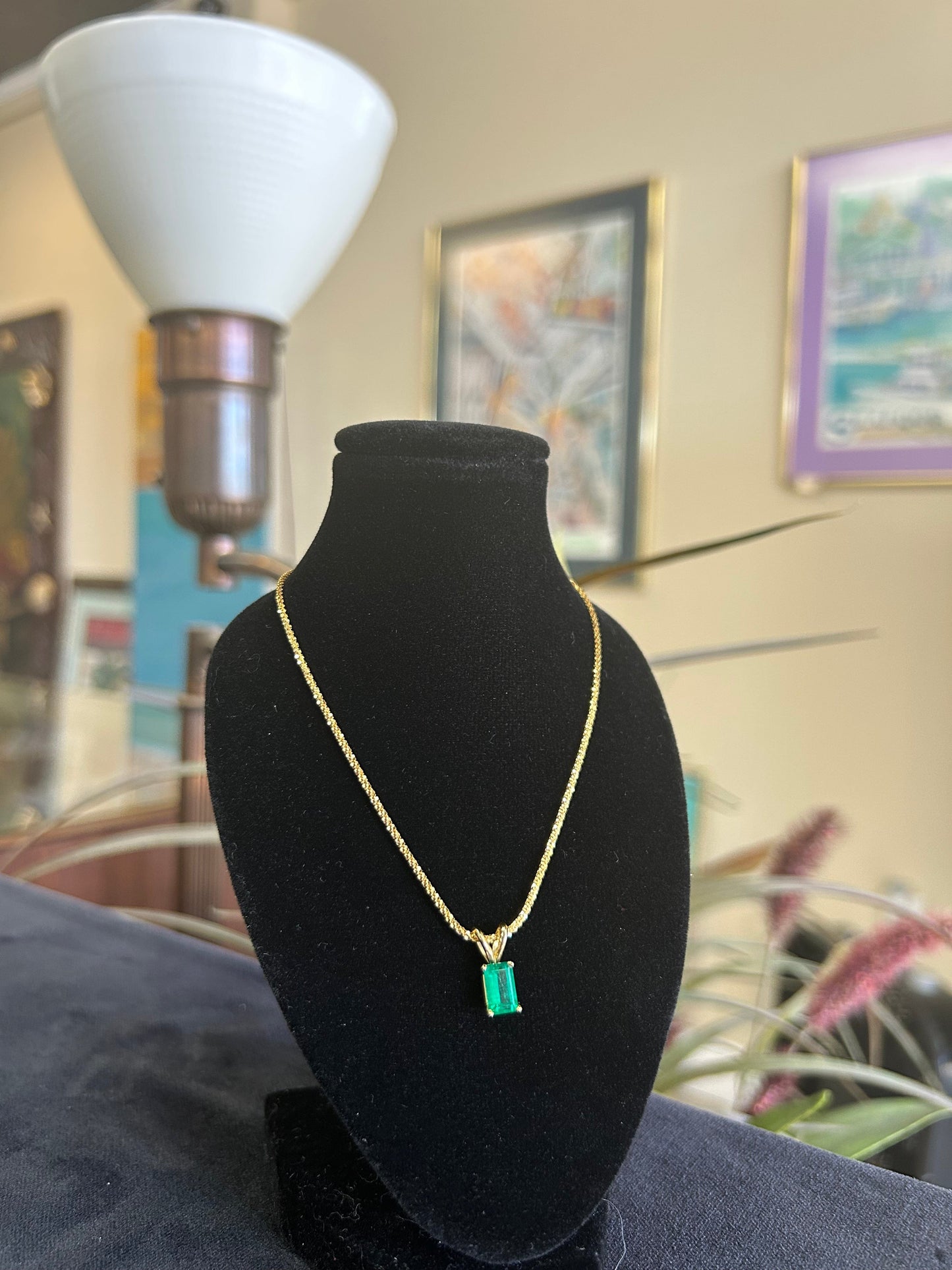 vintage emerald pendant