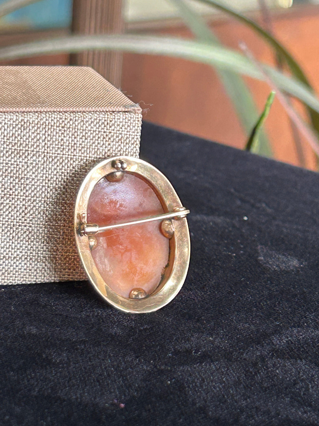 Italian Hand Carved Shell Cameo Yellow Gold 10kt