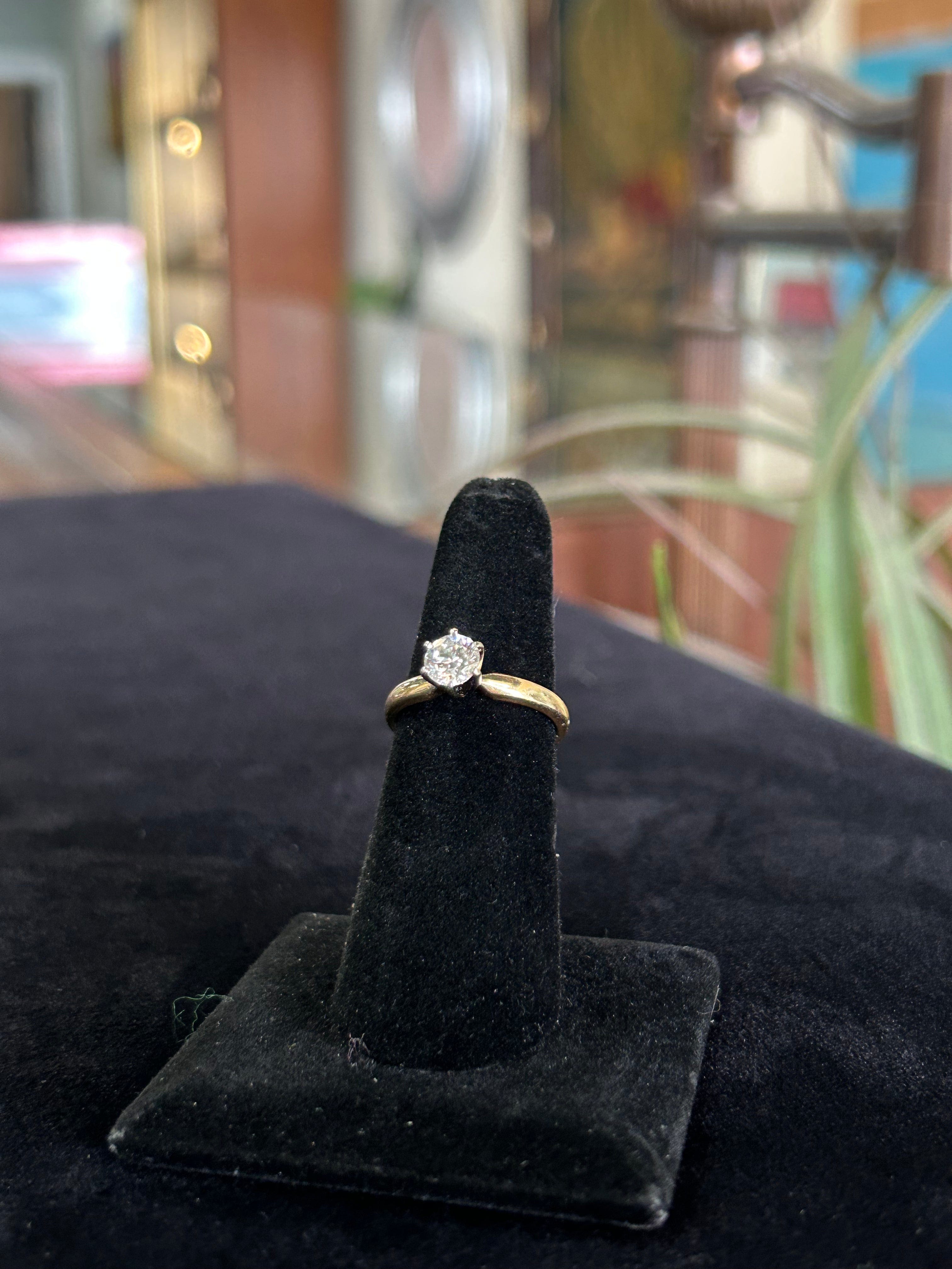 GIA Certified Solitaire Engagement Ring Yellow Gold .71CTW